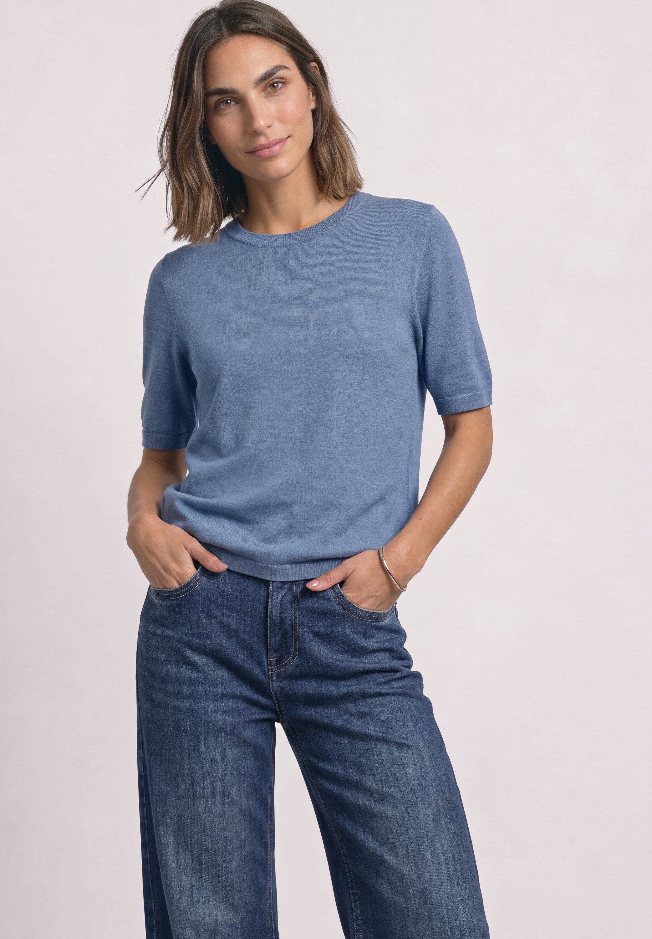 STREET ONE Kurzarmpullover softe Viskose