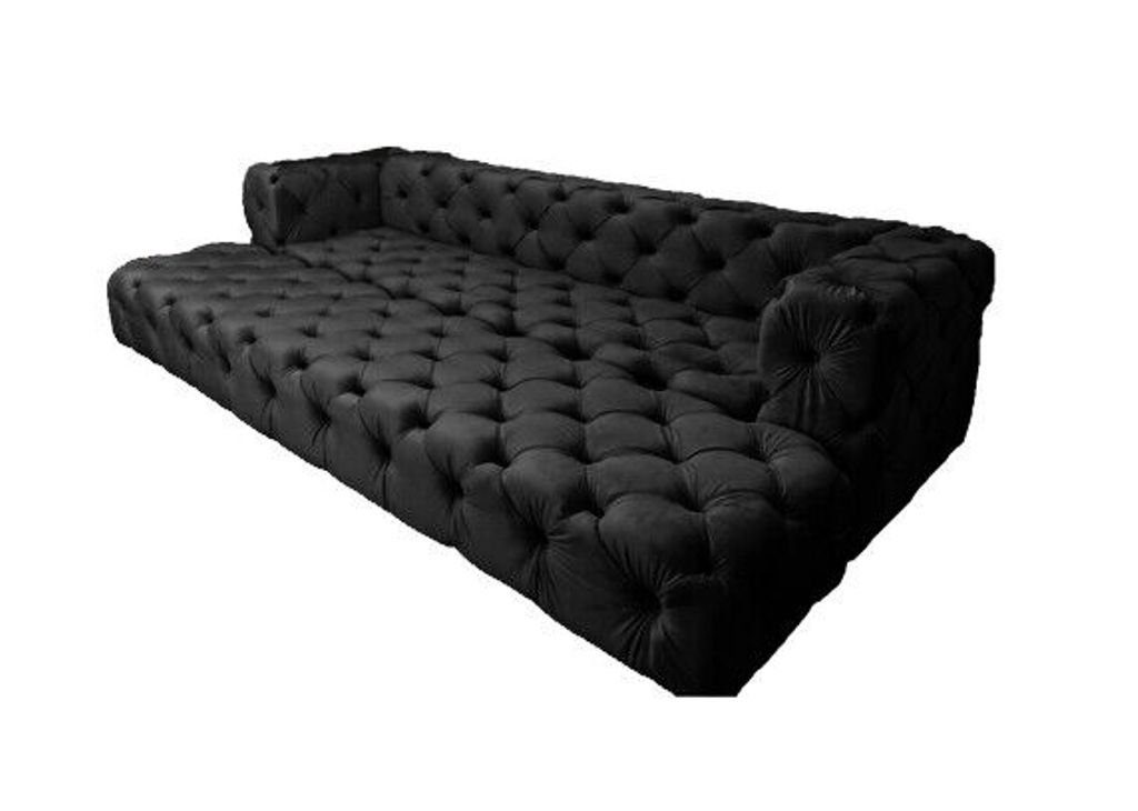 JVmoebel Big-Sofa Luxus Sofa 5 Sitzer Couch Polstersofa xxl Sofas Wohnzimmer Stoff, 1 Teile, Made in Europa Schwarz