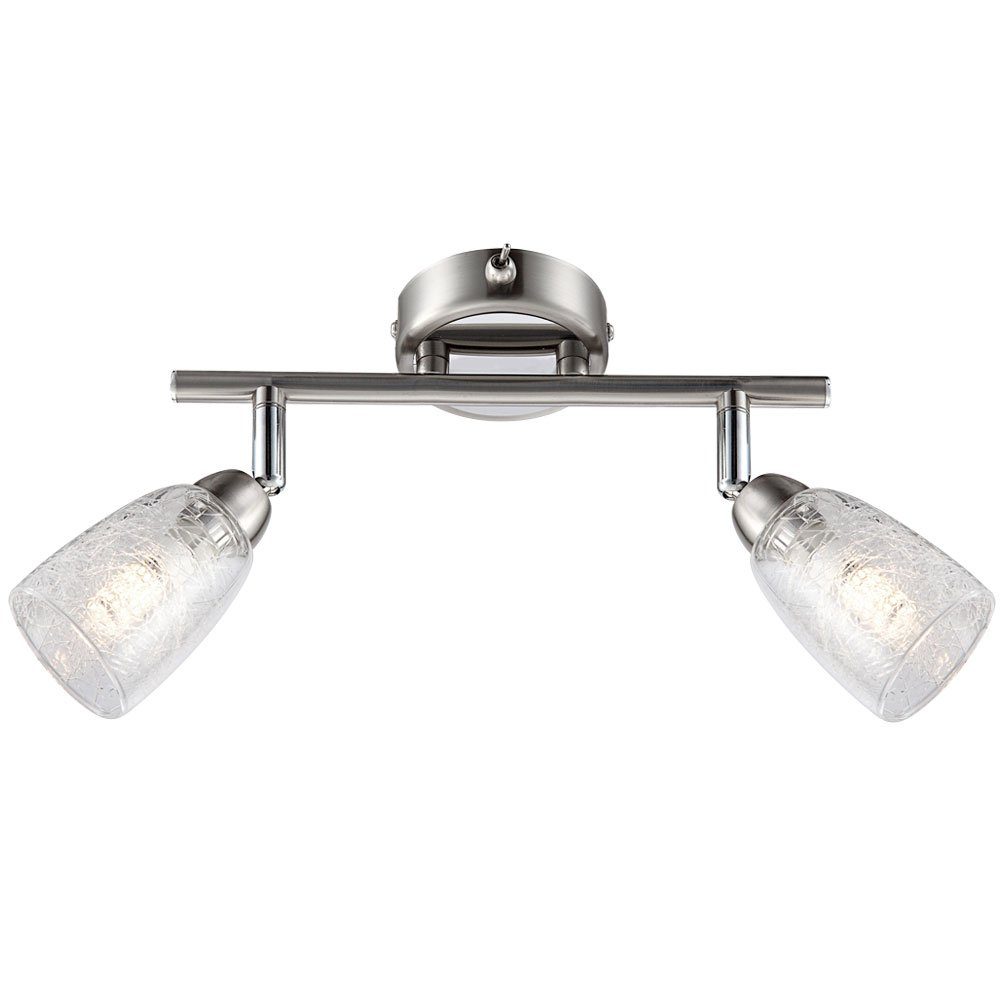 Chrom Warmweiß, LED Leuchtmittel Deckenlampe LED inklusive, 25cm Deckenleuchte L Globo Deckenleuchte, bewegliche Spots Silber
