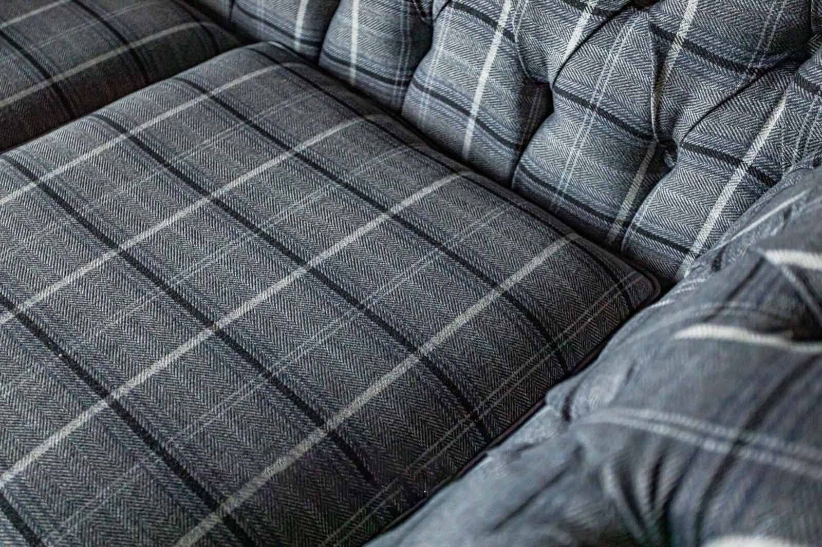 JVmoebel Sofa Designer Blauer Chesterfield Stoff Couch, Luxus Europe 2-Sitzer Textil Made in