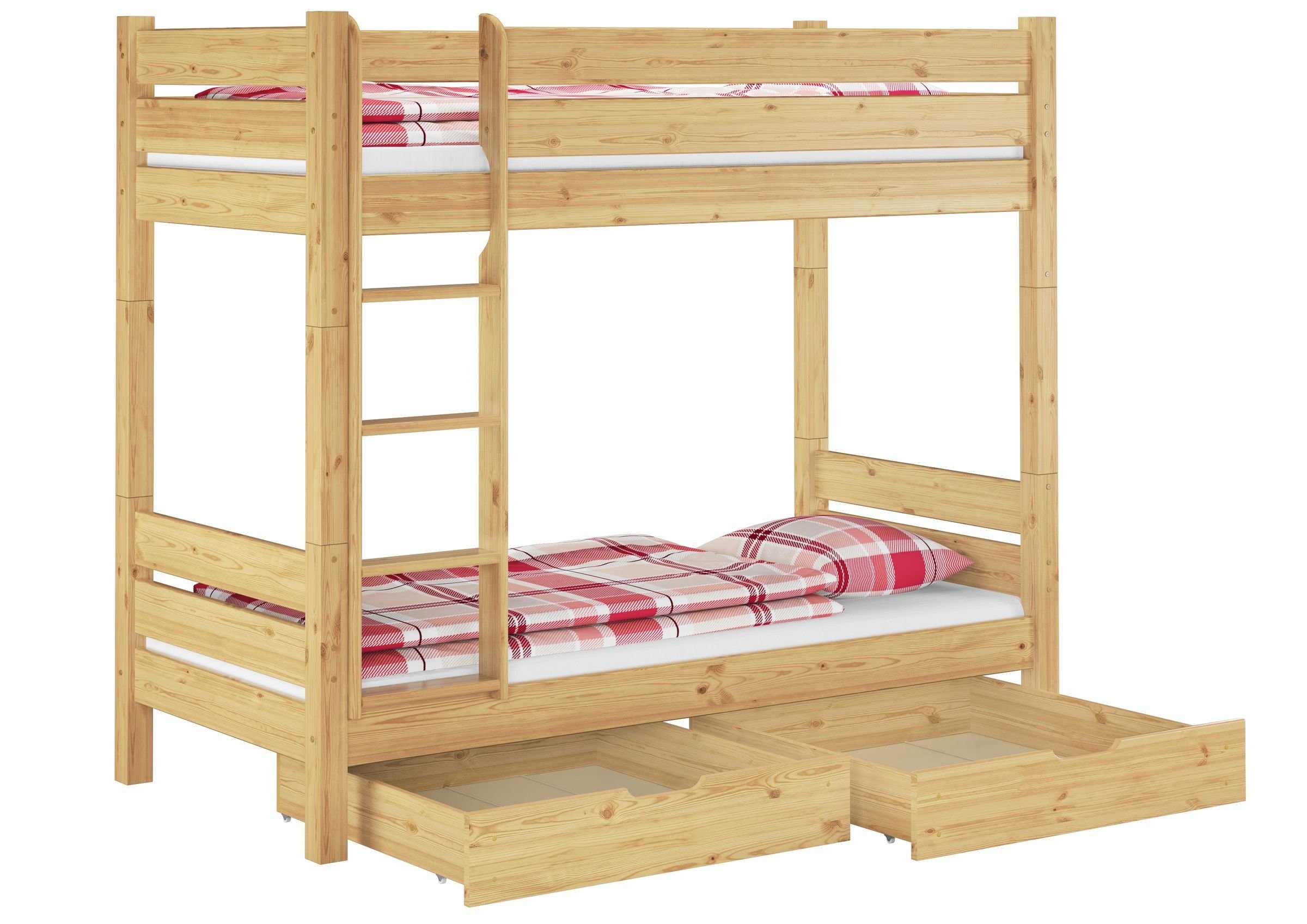 Erst-Holz Teilbares Etagenbett 90 x 200 Stabiles Massives Kieferholz Nische günstig online kaufen