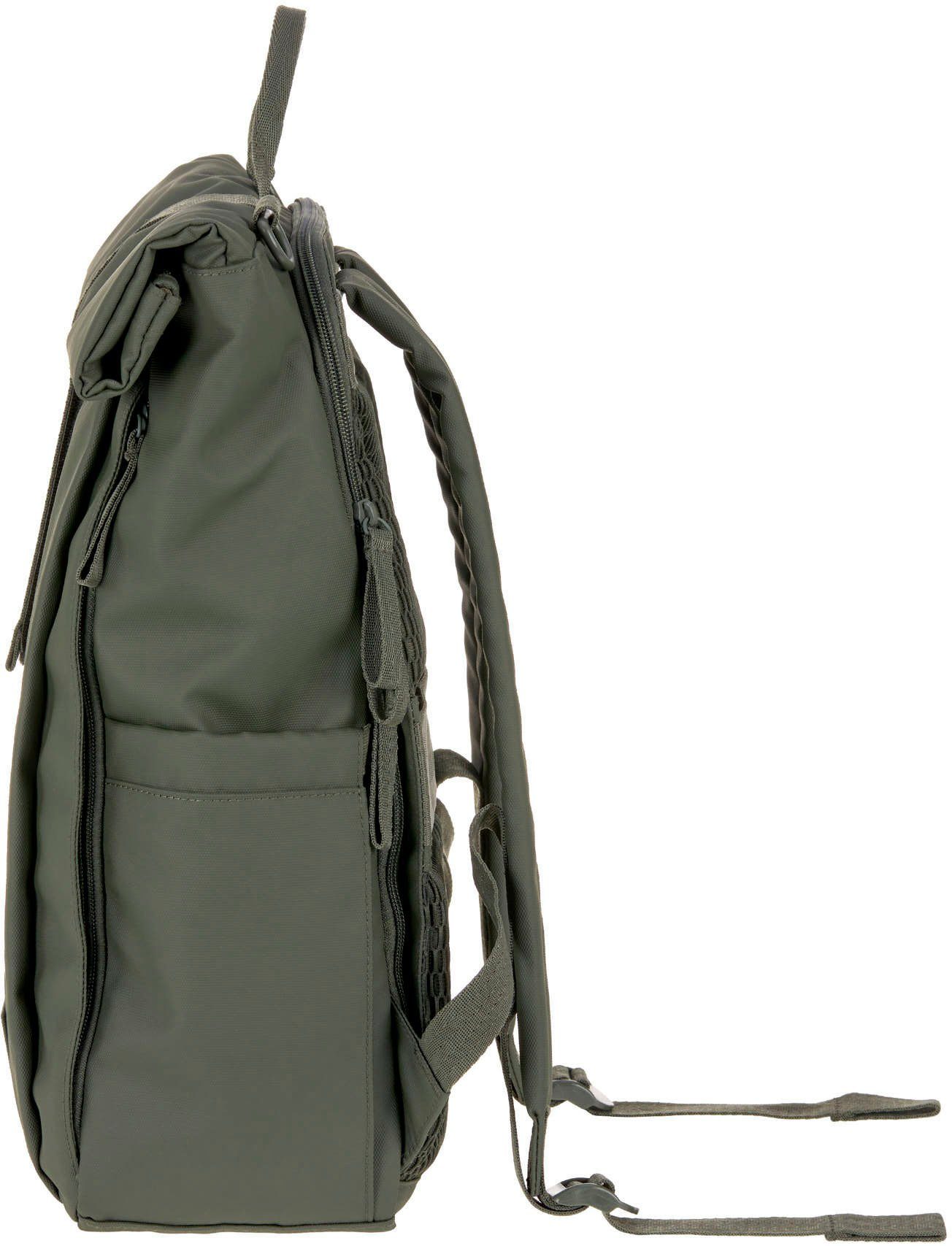 LÄSSIG Wickelrucksack Green Label, Rolltop Up, olive, vegan; zum Teil aus recyceltem Material