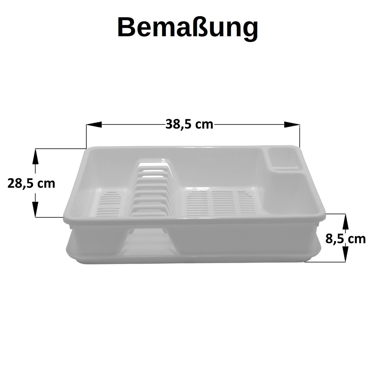 9 Engelland bis BPA-frei inkl. spülmaschinengeeignet, Geschirrständer Teller Wanne, mit Abtropfgestell, Transparent Besteck, zu für Abtropfgitter