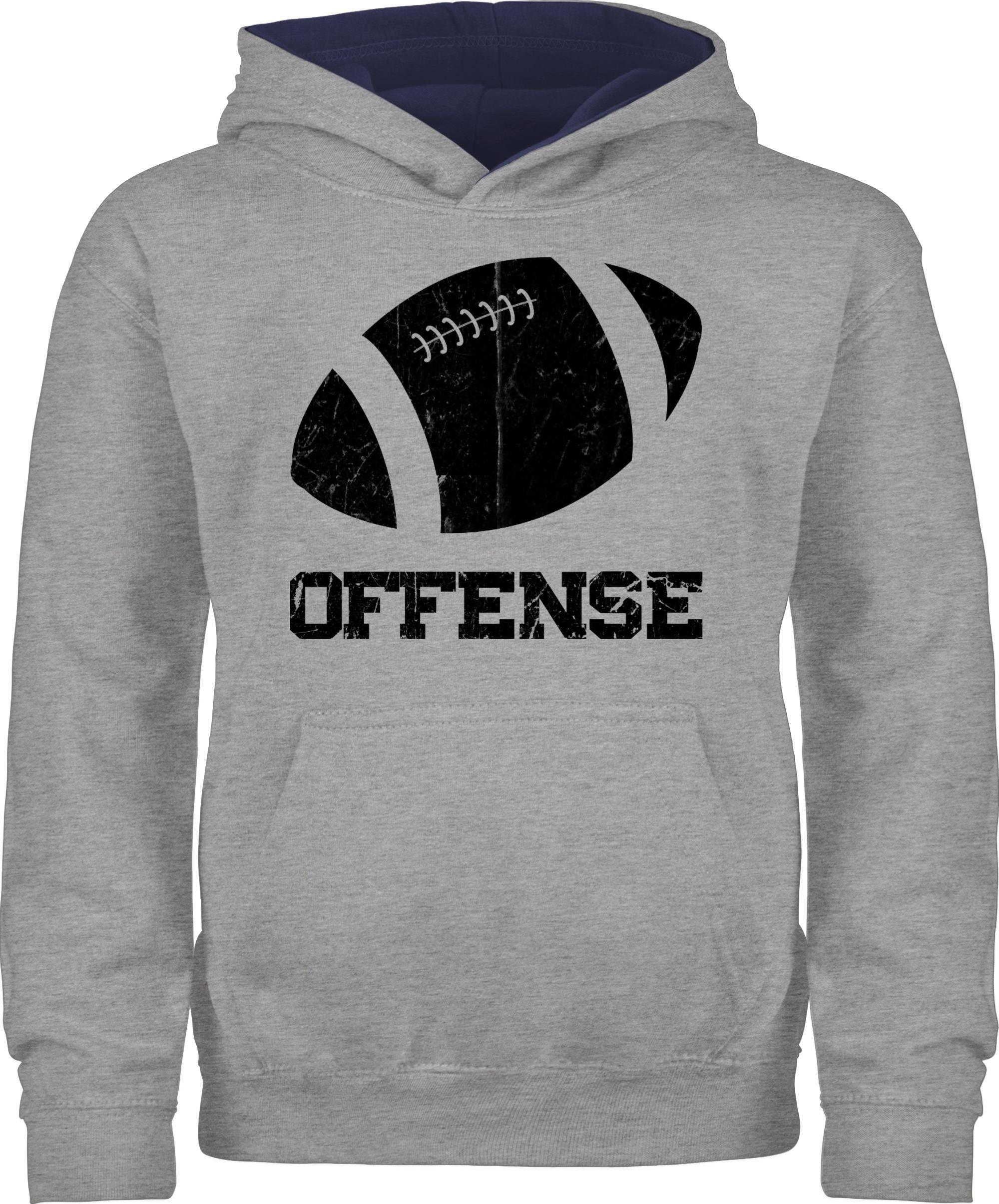 Shirtracer Hoodie Offense Football - Vintage - Kinder Sport Kleidung -  Kinder Hoodie Kontrast pulli american football - hoodies super bowl