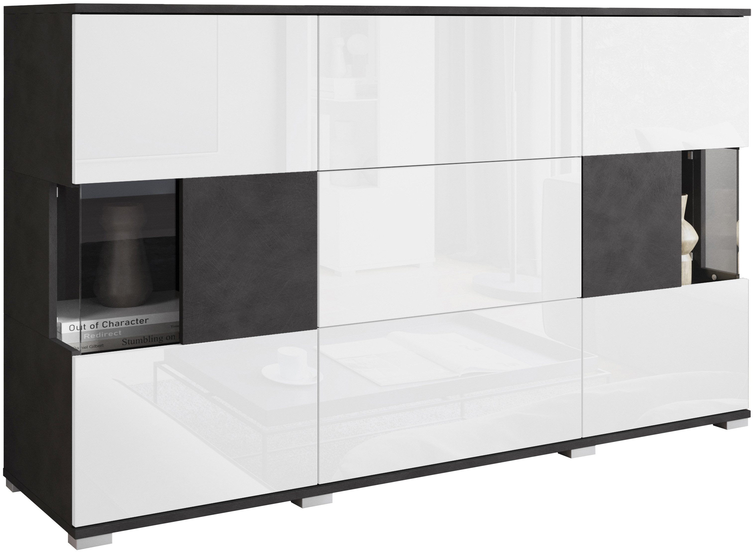 matera anthrazit/ weiß Hochglanz