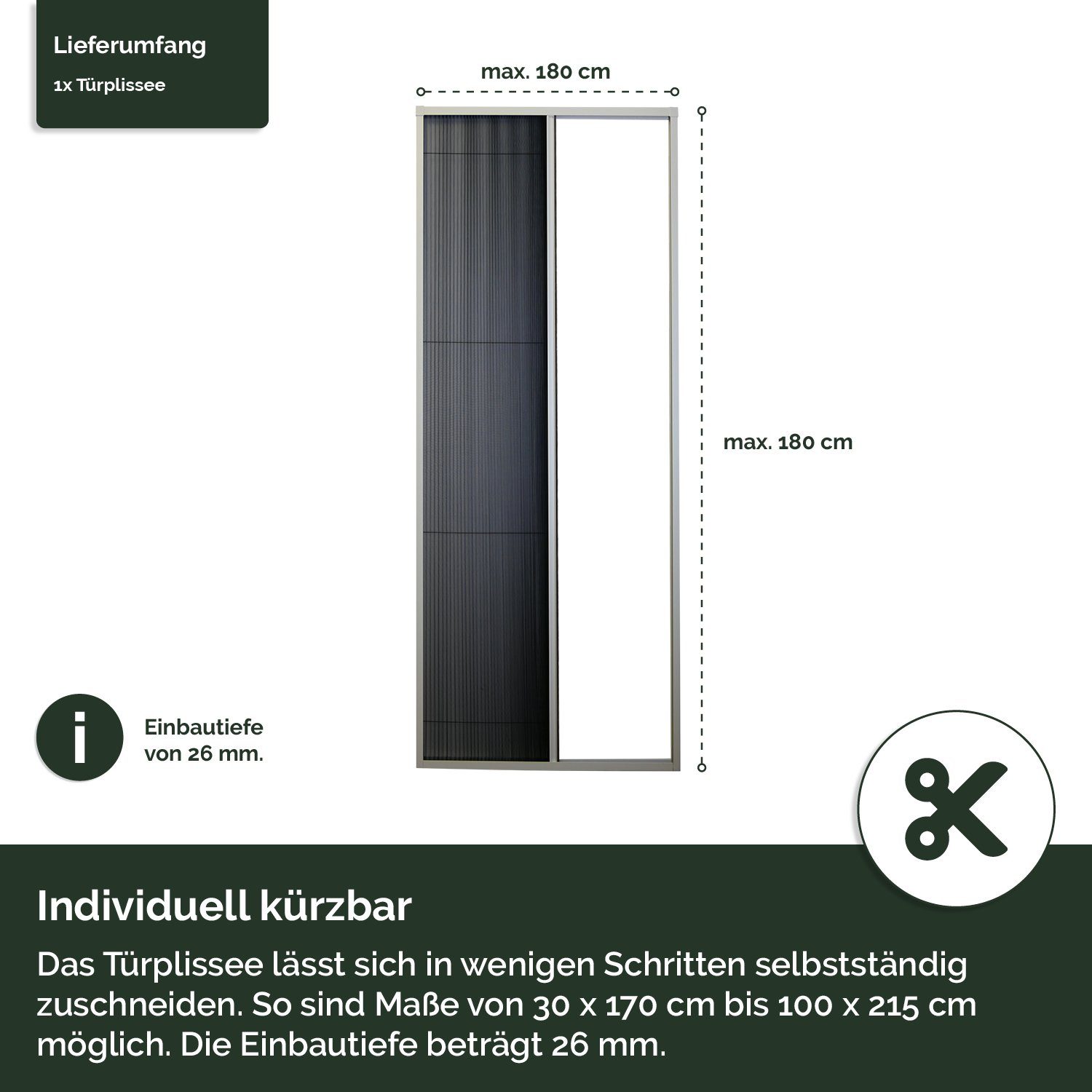 Nematek Insektenschutzplissee Alu Insektenschutz Uno-Plissee 100x215 günstig online kaufen