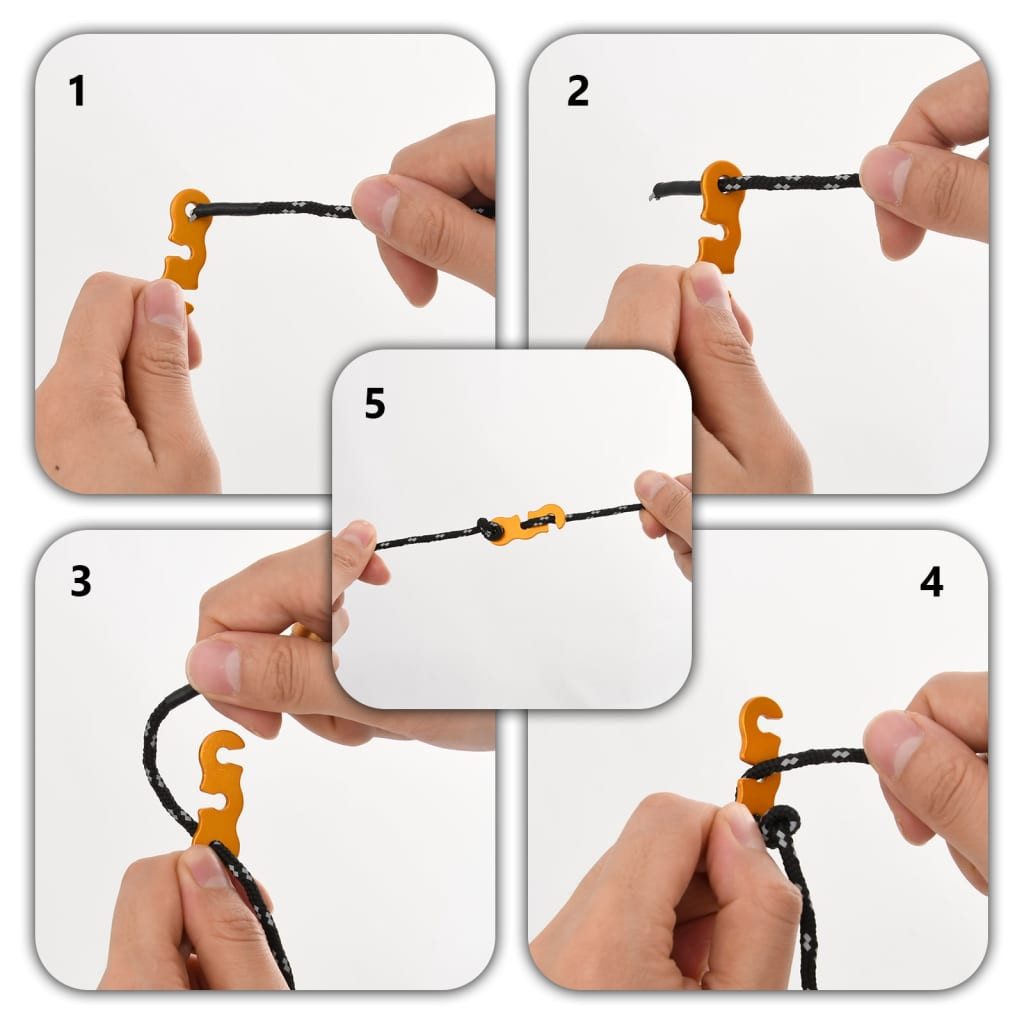 vidaXL Abspannleine Zeltleinen mit Seilspannern 8 Stk. Reflektierend 4 m 4 mm (1-tlg)