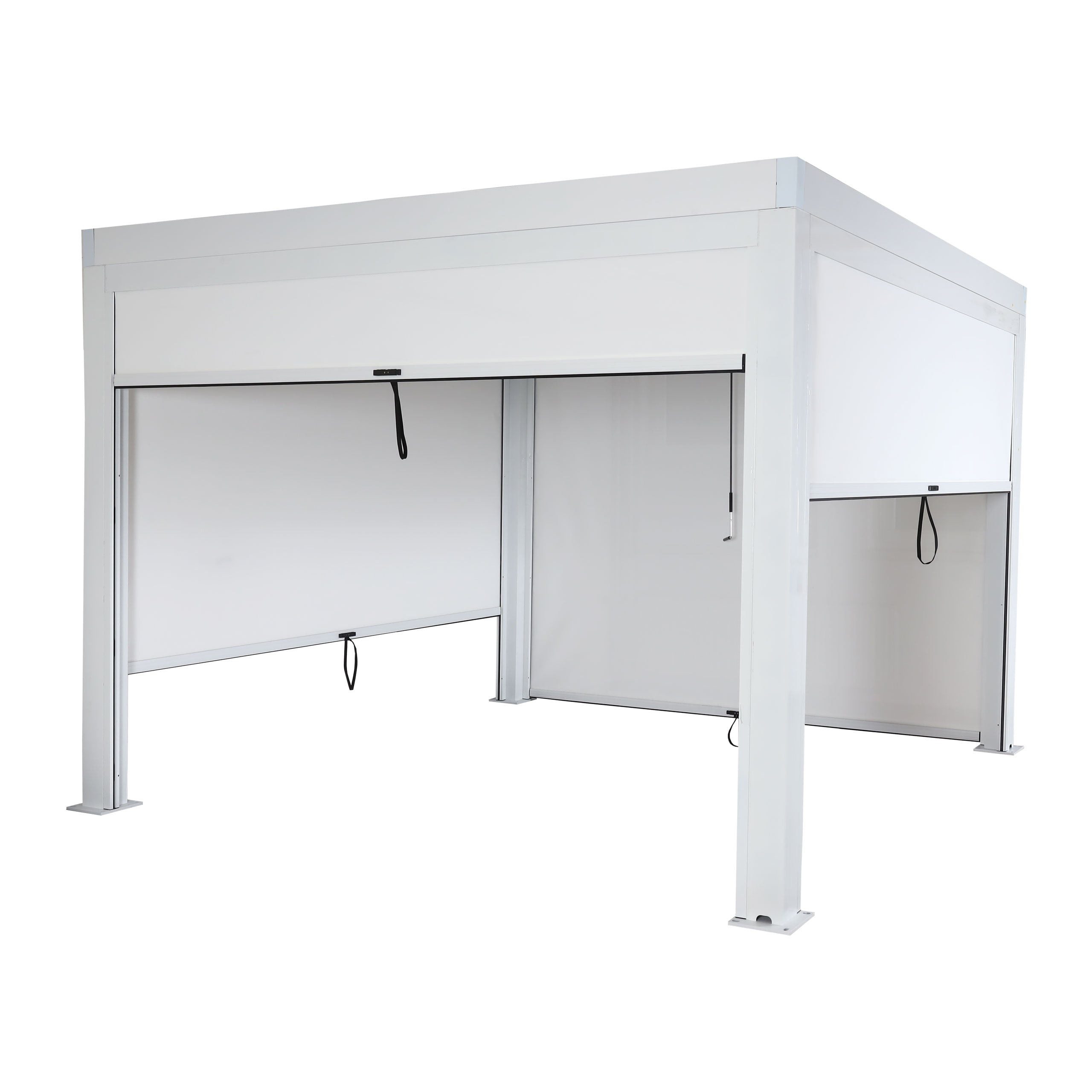 PROREGAL® Pergola mit / ohne Seitenwand Lamellen-Pavillon Rollo 10cm/11cm-Alu-Gestell, BxTxH: 300x300x220 cm