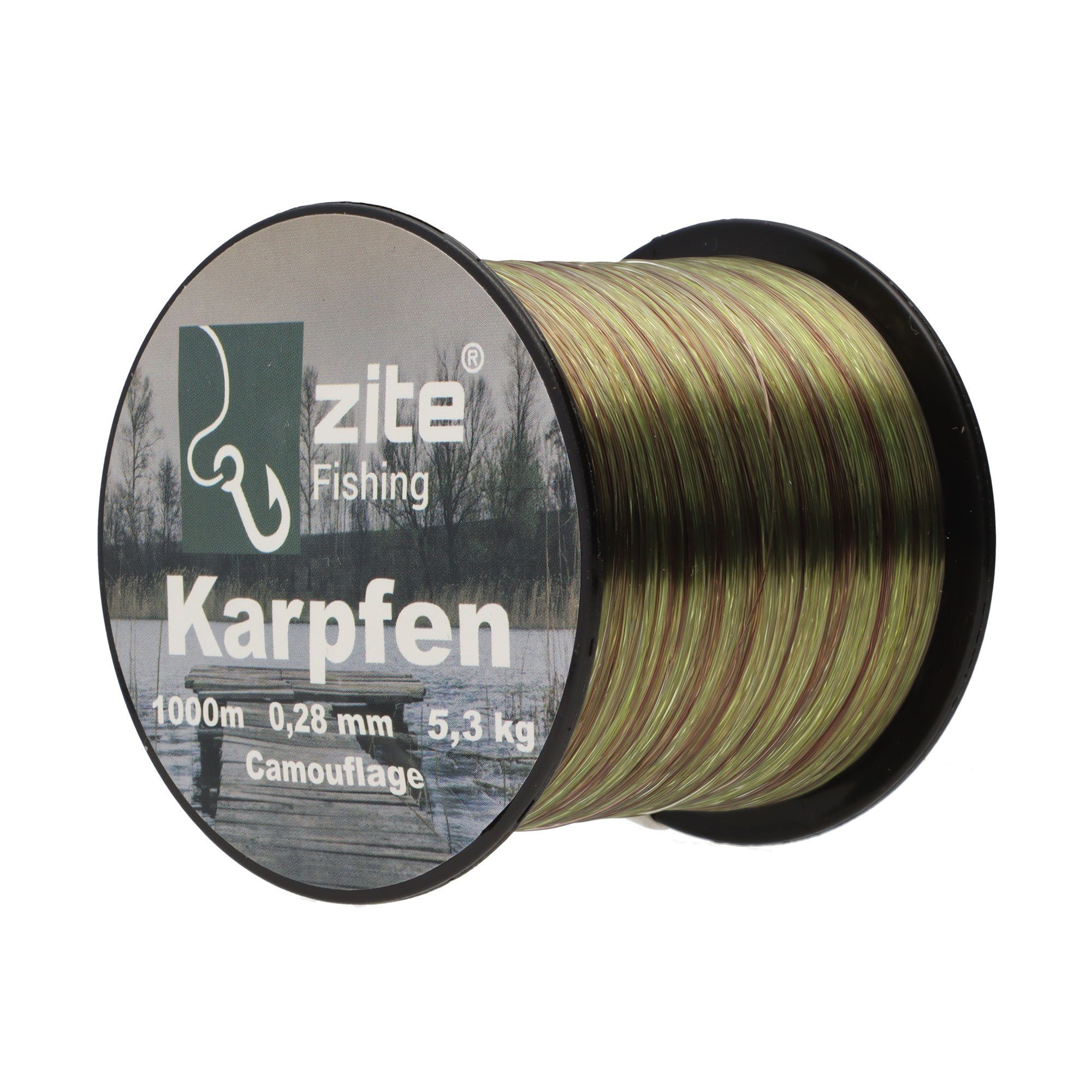 Zite Angelschnur Camouflage Karpfen Angelschnur 0,28mm - Nylonschnur 5,8 kg Tragkraft | Angelschnüre