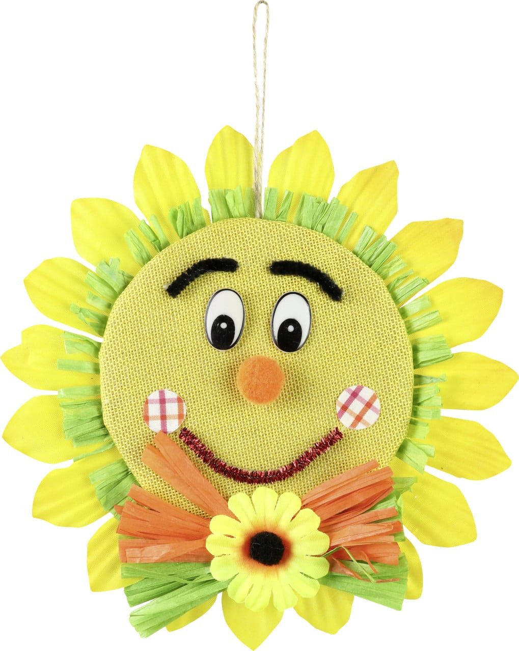 Rodermund Bastelmoos Herbstdeko Sonnenblume Kunststoff 25 cm grün-gelb