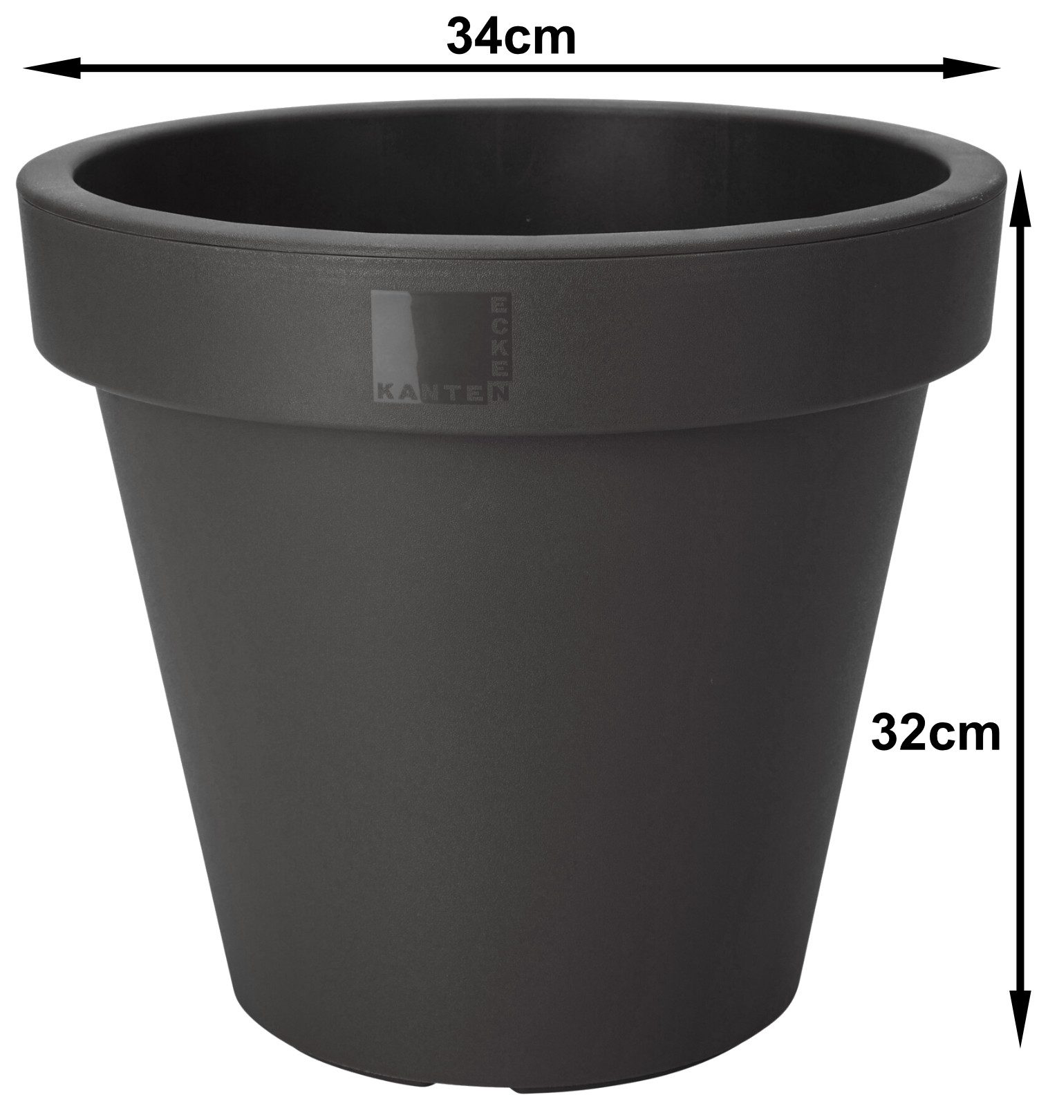 Koopman Blumentopf Blumenkübel Pflanzkübel 3 Größen 2/4 er Set (Set, 2 St., Packung), 2 Stk., Indoor & Outdoor, Schwarz, Kunststoff, Übertopf Garten