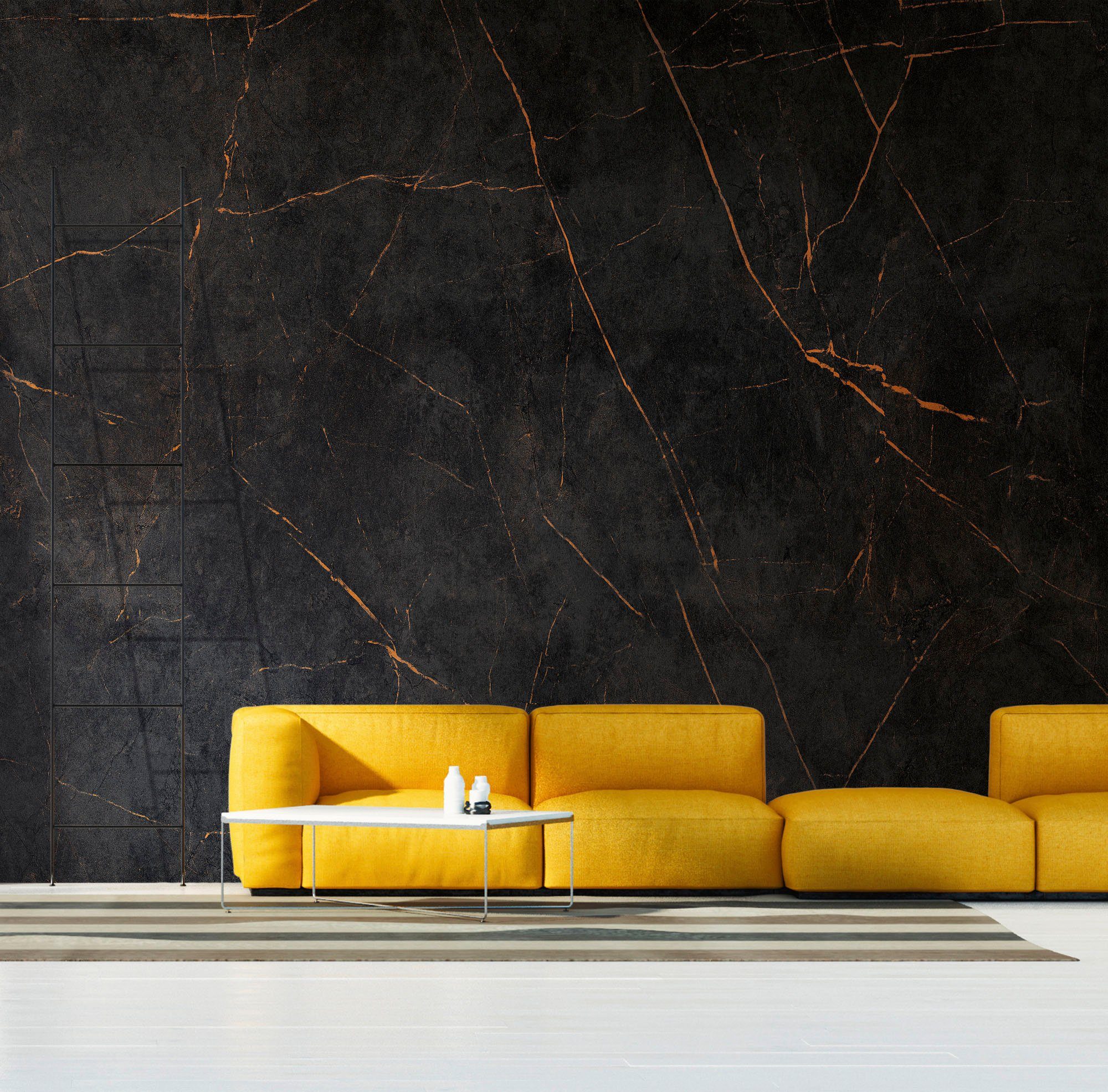 living walls Fototapete The Wall, glatt, Steinoptik, gemustert, Motiv, Fototapete Modern Tapete Marmor Tapeten Wohnzimmer Flur Design Optik