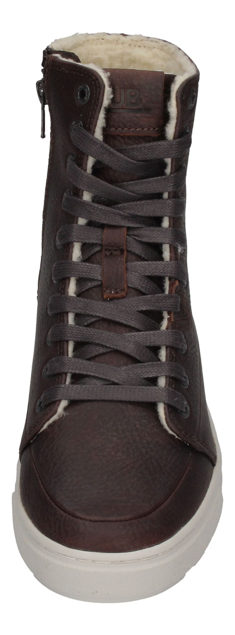 HUB NIGHT L30 wool Stiefelette Dark Brown Offwhite