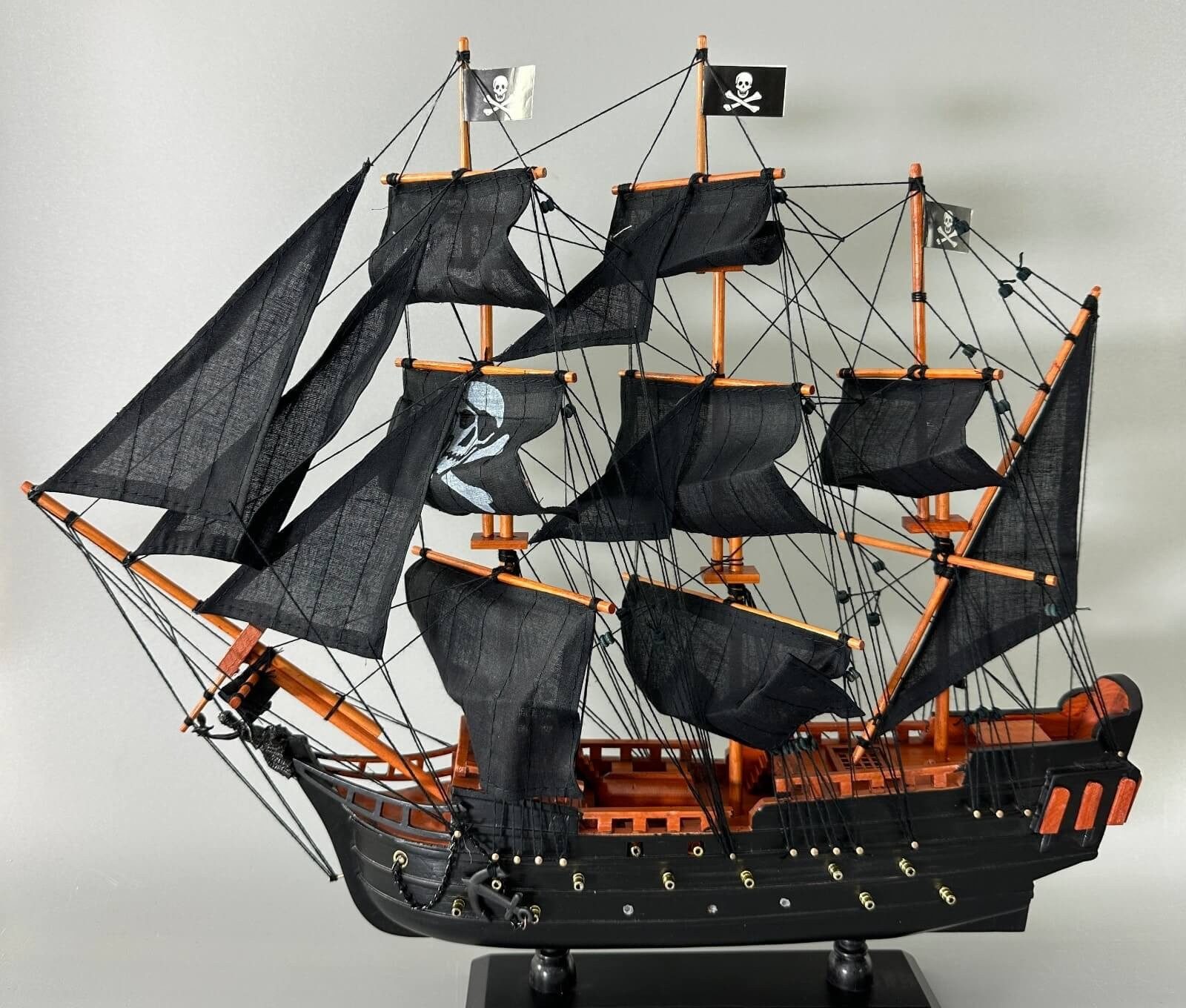 Aubaho Dekoobjekt Modellschiff Piratenschiff Piraten Holz Schiffsmodell Schiff Pirat kei – Bild 4 von 5