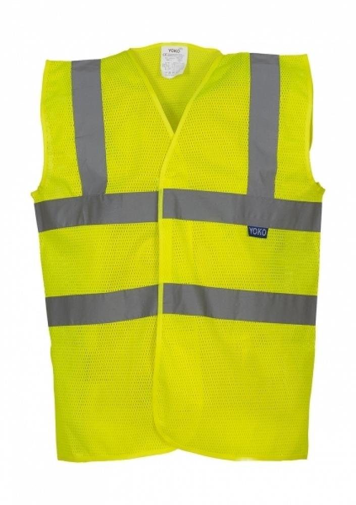 YOKO Warnweste Herren Hi Vis Top Cool Open Mesh Waistcoat / EN ISO 20471