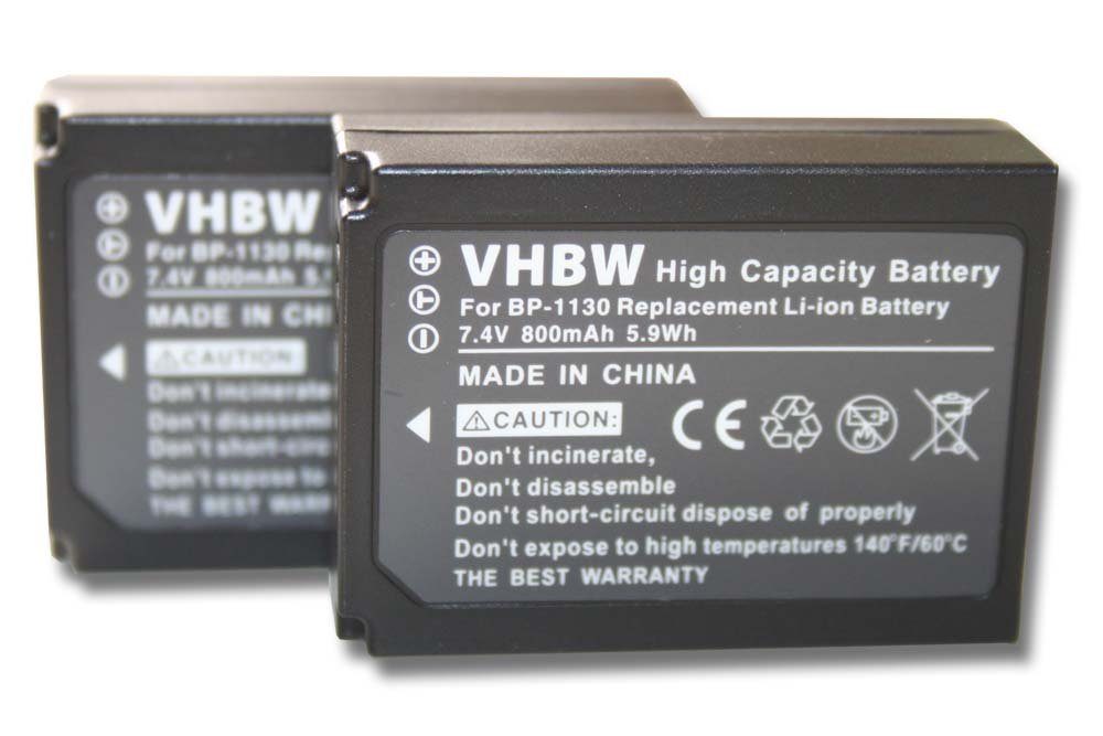 Ersatz Samsung 800 mAh BP-1130, vhbw V) Kamera-Akku BP1130 für (7,4 für Li-Ion