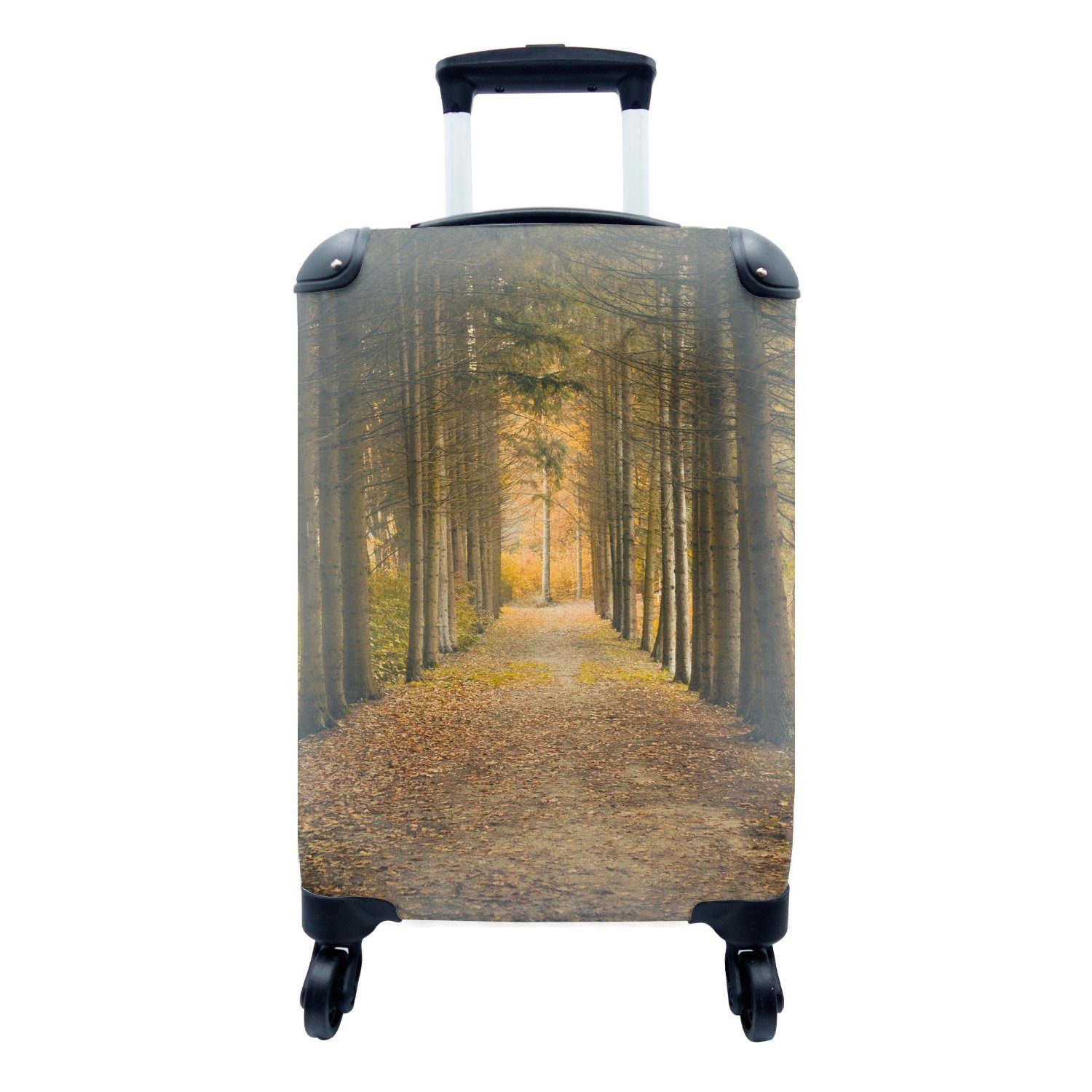 MuchoWow Handgepäckkoffer Pfad - Bäume - Wald, 4 Rollen, Reisetasche mit rollen, Handgepäck für Ferien, Trolley, Reisekoffer