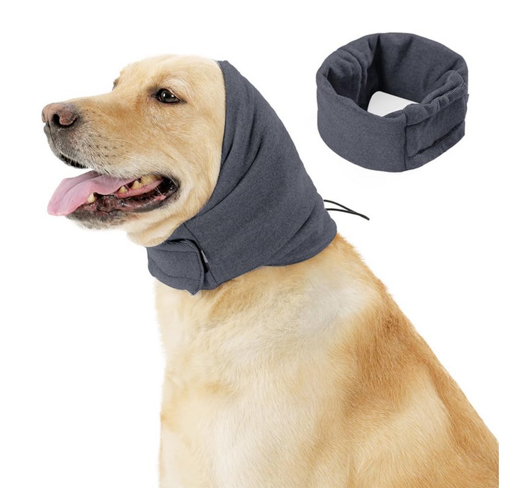 GarveeMore Hunde-Geschirr Verstellbares Hund‑Ohrenschutz‑Band mit Klettverschluss, wärmend, beruhigend, size M,Polyester für Winter & Pflege