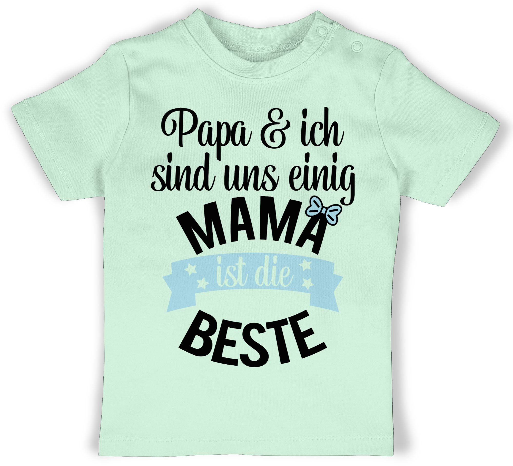 Shirtracer T-Shirt Mama ist die beste II Muttertagsgeschenk 1 Mintgrün