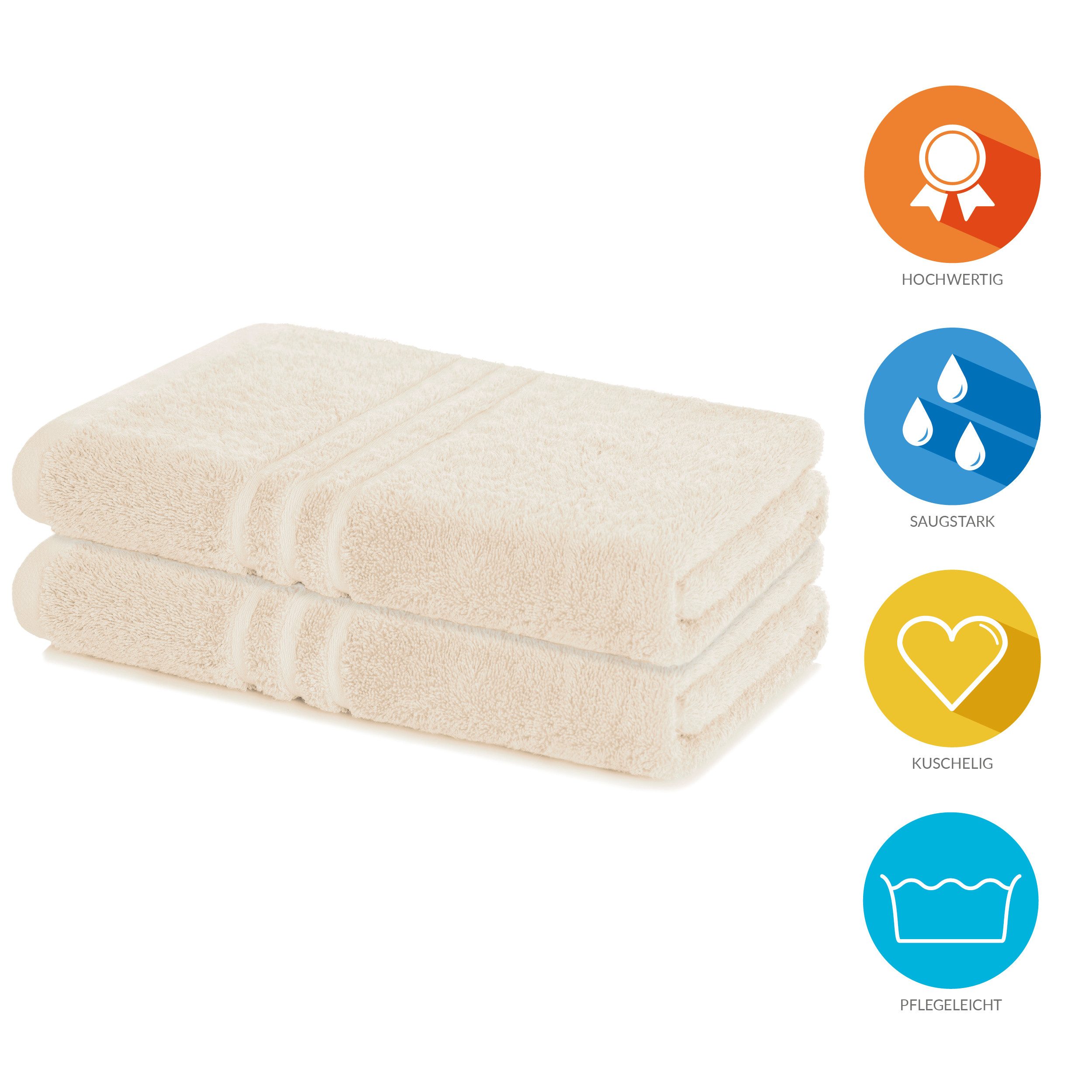 Lavea Duschtuch Elena-Frottierserie 70x140 cm, 100% Baumwolle (2er Set), 50 günstig online kaufen