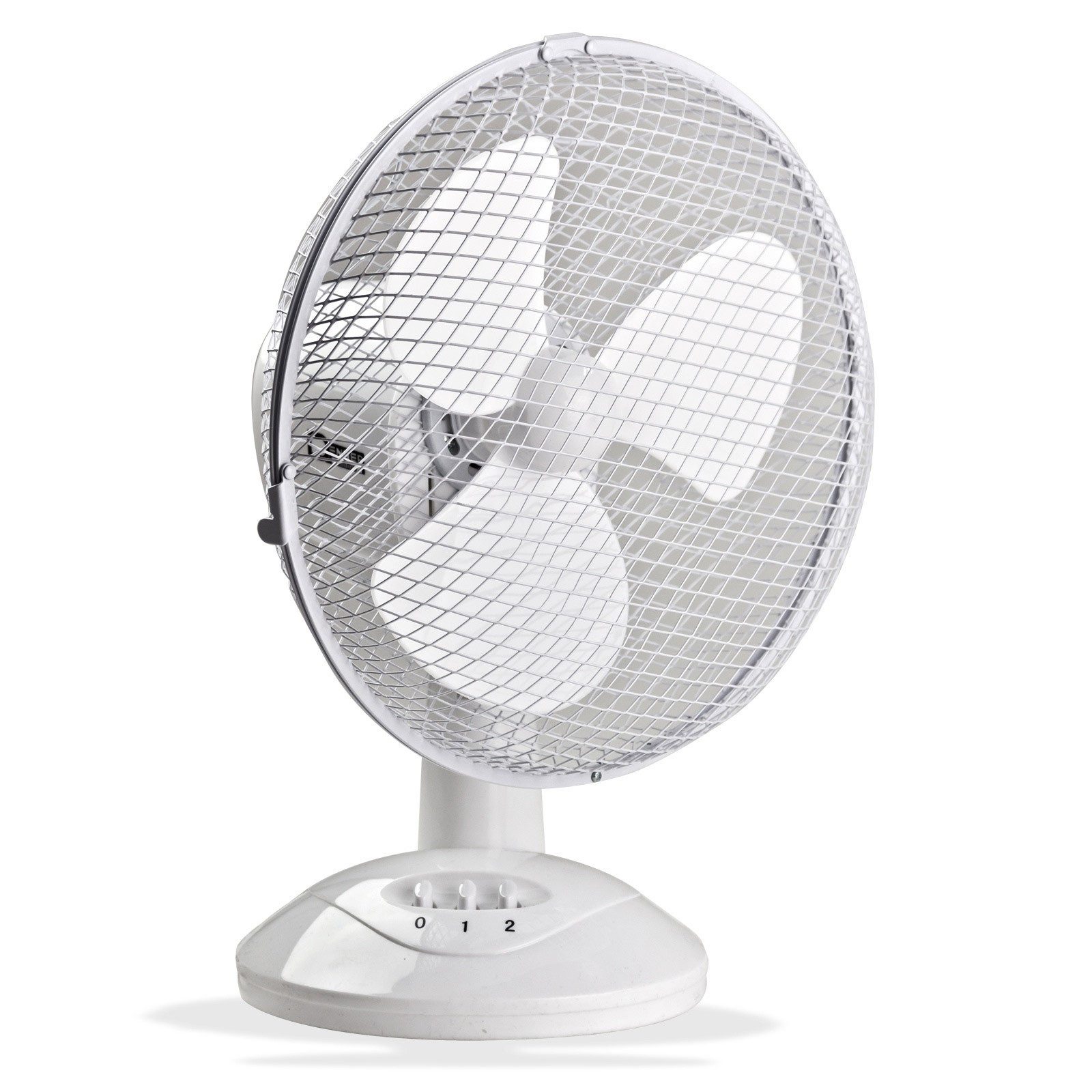 DEMA Tischventilator Tischventilator Ø 27 cm Oszillation weiß 2 Stufen