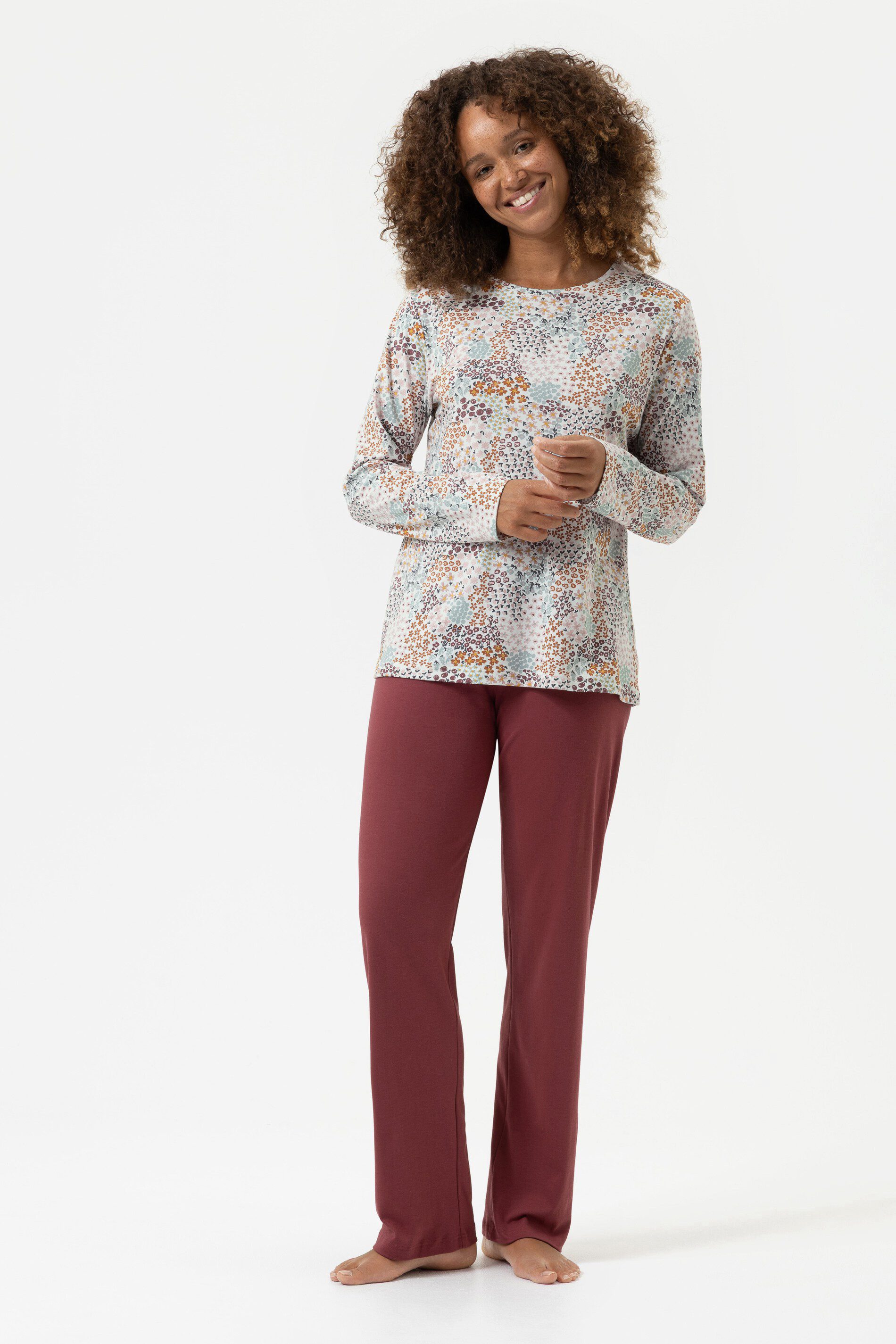 Mey Schlafanzug Serie Flower Bed Floraler Minimal-Print (2 tlg) Pyjama-Set, 100% Buamwolle, Interlock Jersey, Casual Fit