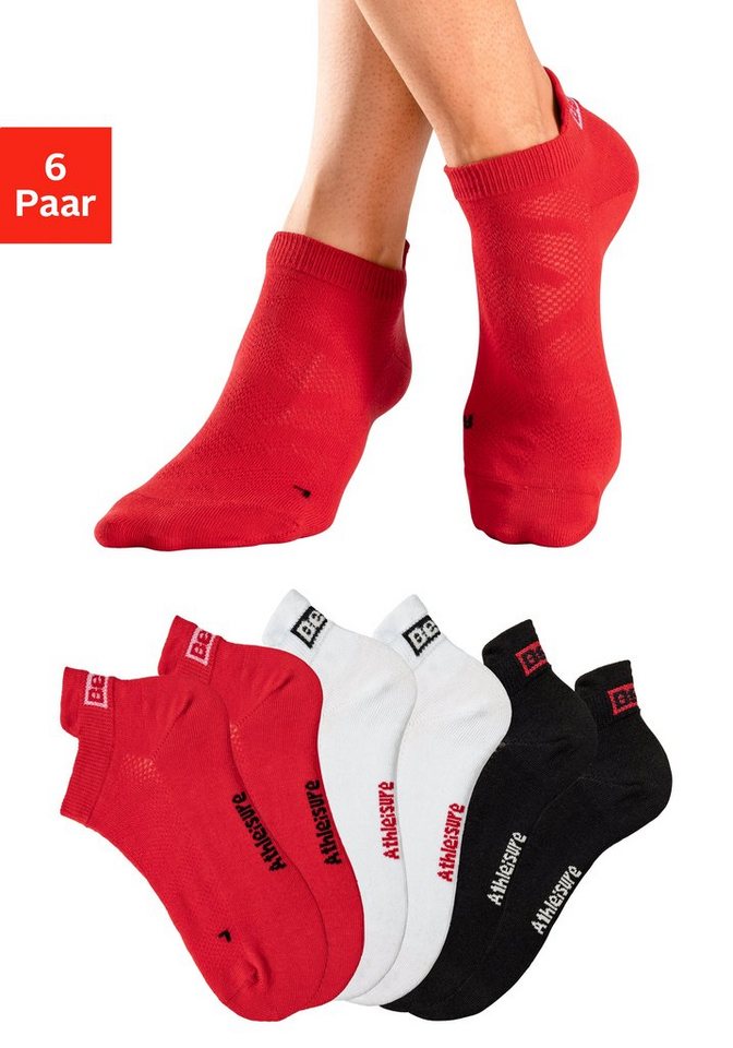 Bench. Sneakersocken (Set, 6-Paar) mit Lüftungskanälen in Netzstruktur