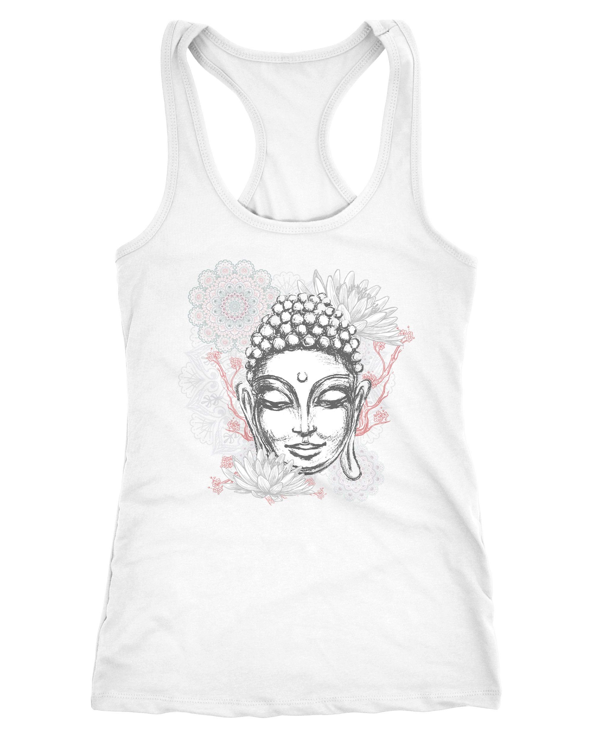 Tanktop Damen Tank-Top Buddha Buddha-Kopf Mandala Racerback Neverless®