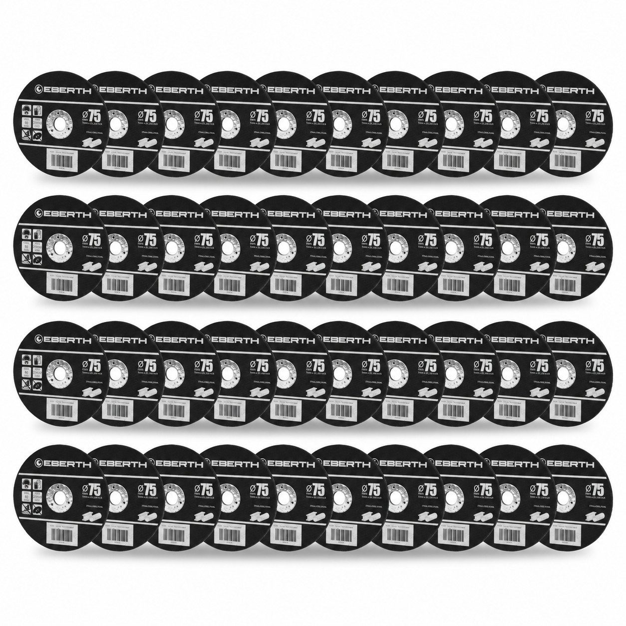 EBERTH Trennscheiben 40 Stück Trennscheibe Ø 75mm für Inox