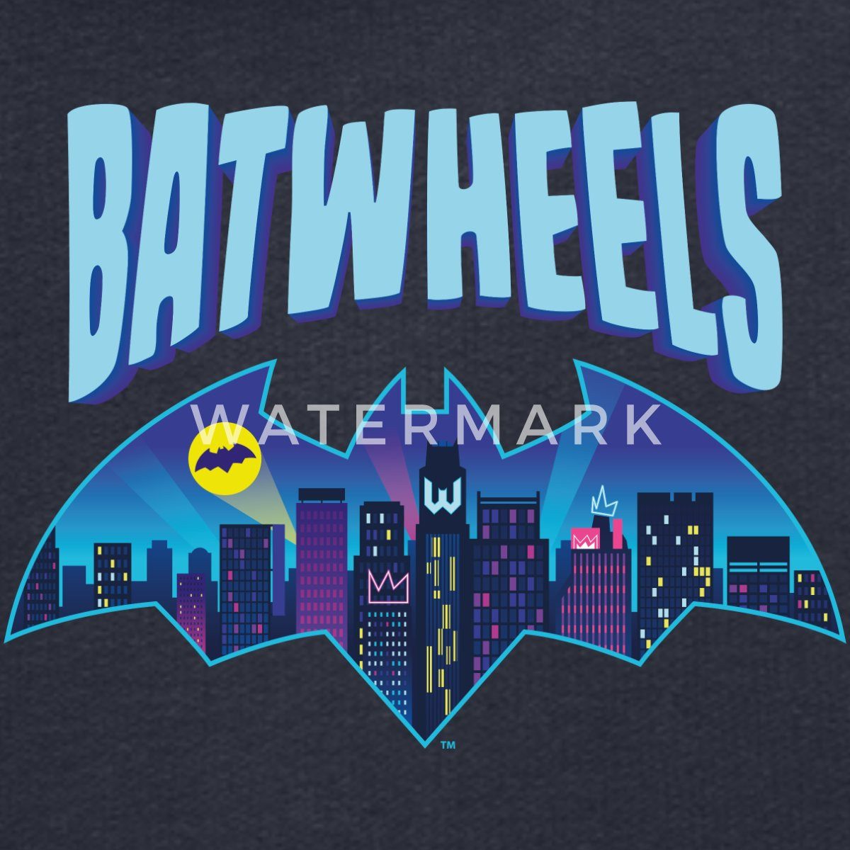 Spreadshirt Hoodie Batwheels Batman-Symbol Mit Skyline Von Gotham Kinder Premium Hoodie (1-tlg)