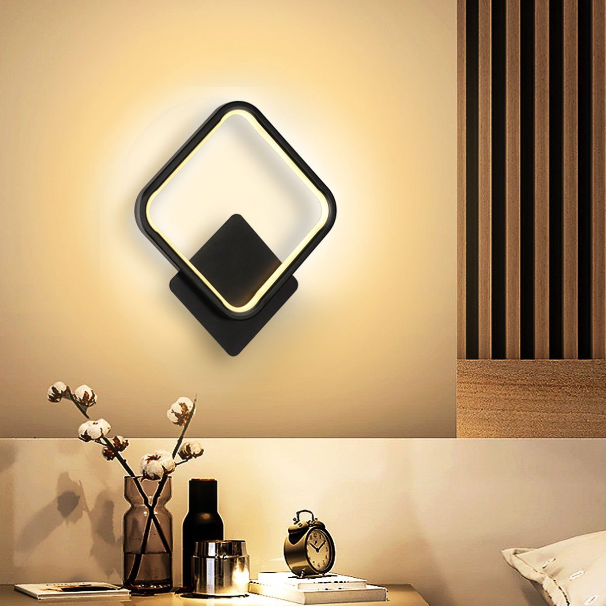 oyajia Wandleuchte 16W LED Wandleuchte Innen, Wandleuchte im nordischen  Stil, LED fest integriert, Warmweiß, für Wohnzimmer Schlafzimmer Küche Flur  Wandbeleuchtung