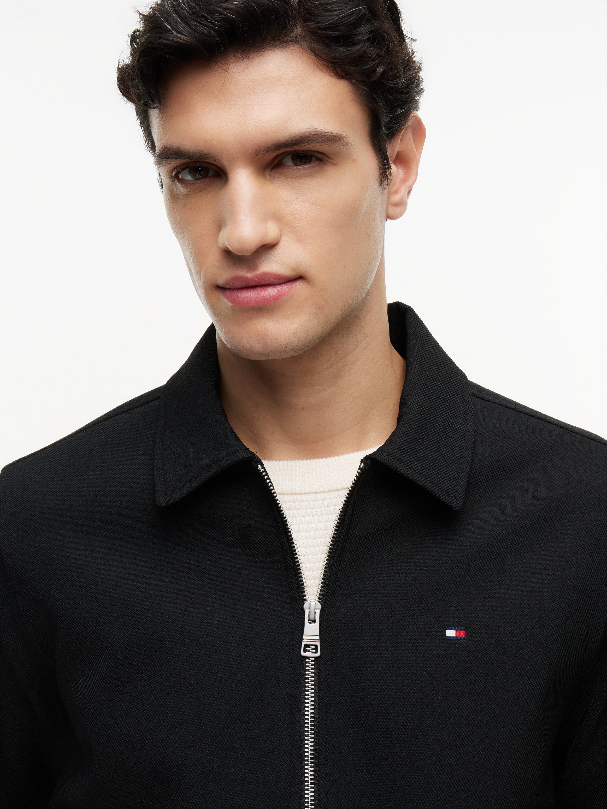 Tommy Hilfiger Kurzjacke LIGHT WEIGHT TWILL SHACKET Twill Struktur Übergangsjacke Blouson Stehkragen Jacke