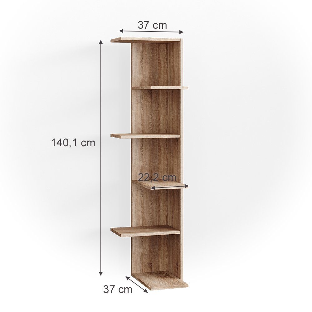 | Bücherregal Eckregal Sonoma Vicco TERA Sonoma Sonoma Standregal