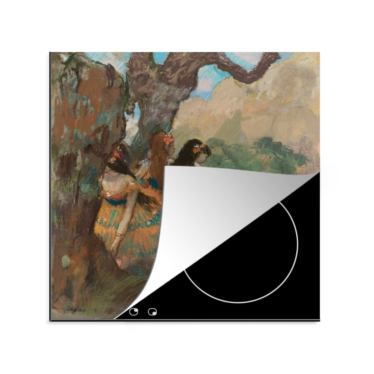 MuchoWow Herdblende-/Abdeckplatte Ballett-Tänzerinnen - Gemälde von Edgar Degas, Vinyl, (1 tlg), 78x78 cm, Ceranfeldabdeckung, Arbeitsplatte für küche
