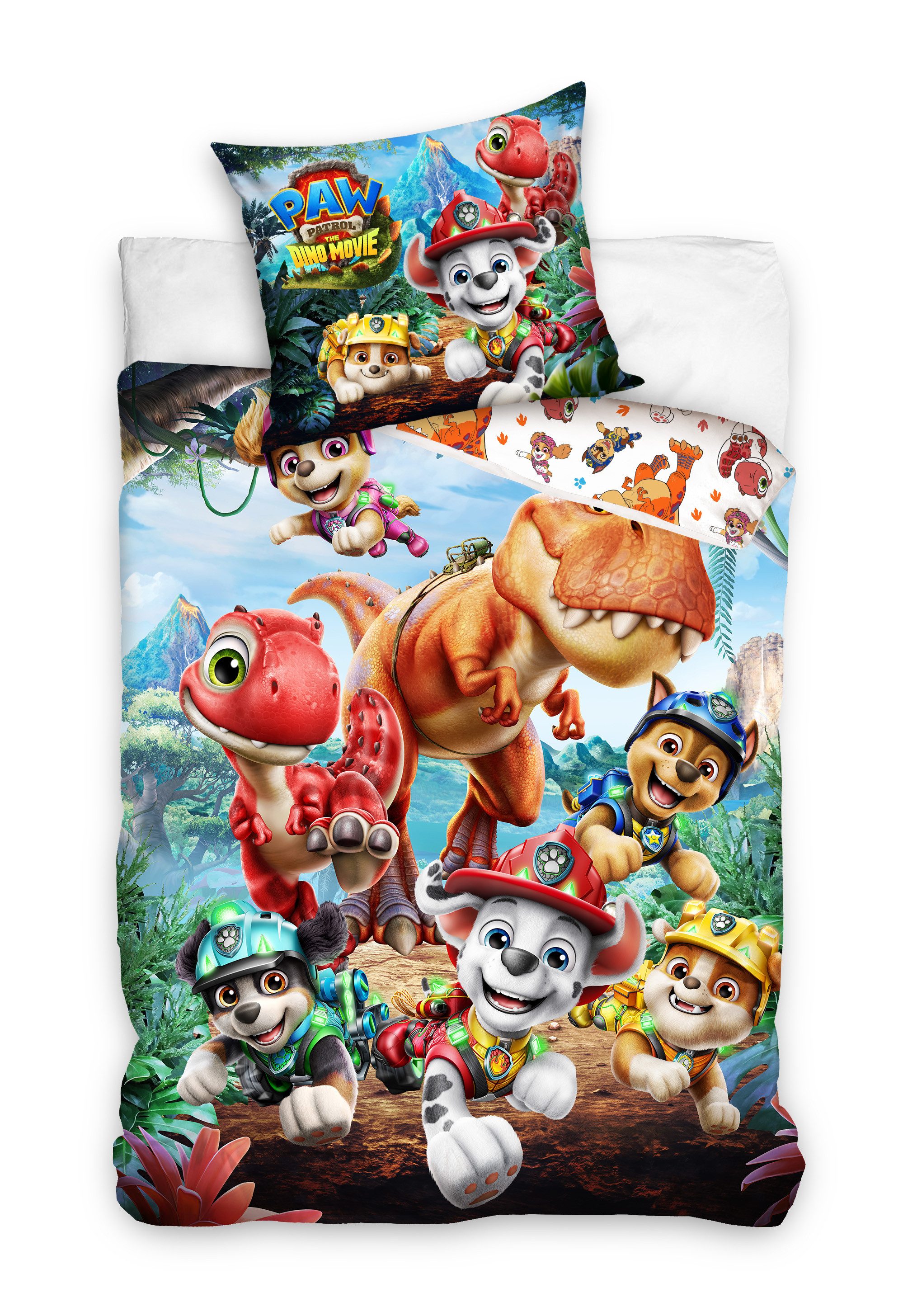 PAW PATROL Kinderbettwäsche PAW Patrol Dino Kinderbettwäsche 140 x 200 cm