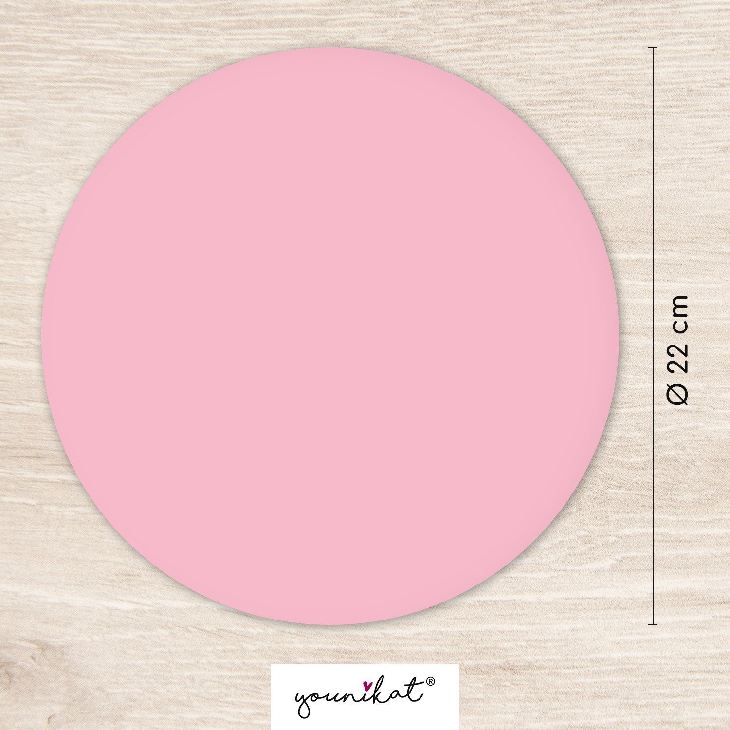 younikat Mauspad Mauspad mit Motiv – rosa rund - Ø 22 cm I mit abwischbarer Oberfläche – Bild 2 von 5