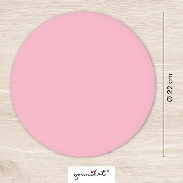 younikat Mauspad Mauspad mit Motiv – rosa rund - Ø 22 cm I mit abwischbarer Oberfläche