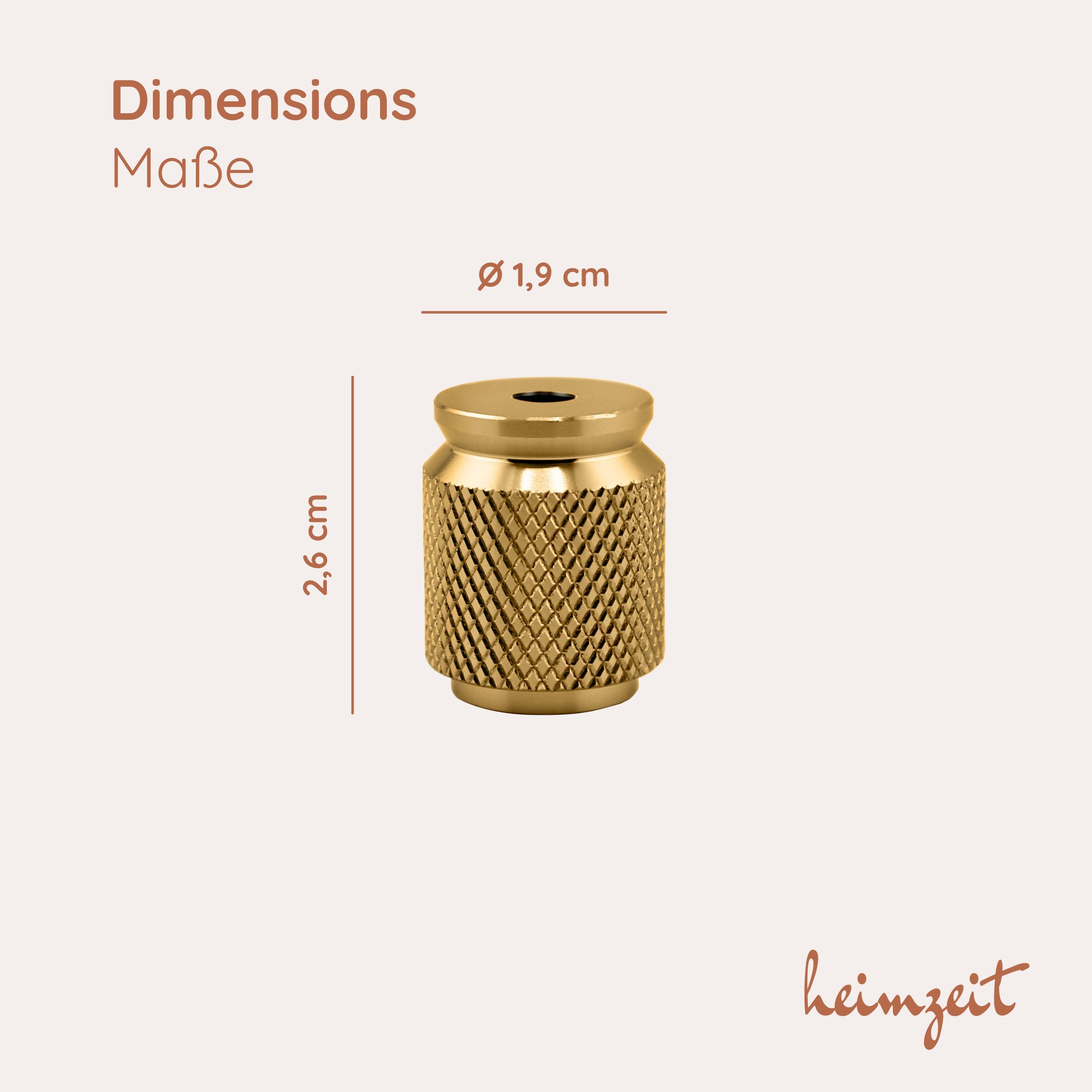 heimzeit Möbelgriff heimzeit Möbelknöpfe geriffelt (Set, 8-St), für Schubladen, Türen und Kommoden, inkl. Schraube