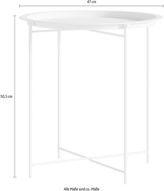 Homexperts Beistelltisch »Smart«, Tablett-Tisch aus Metall, 47 cm Durchmesser-Otto