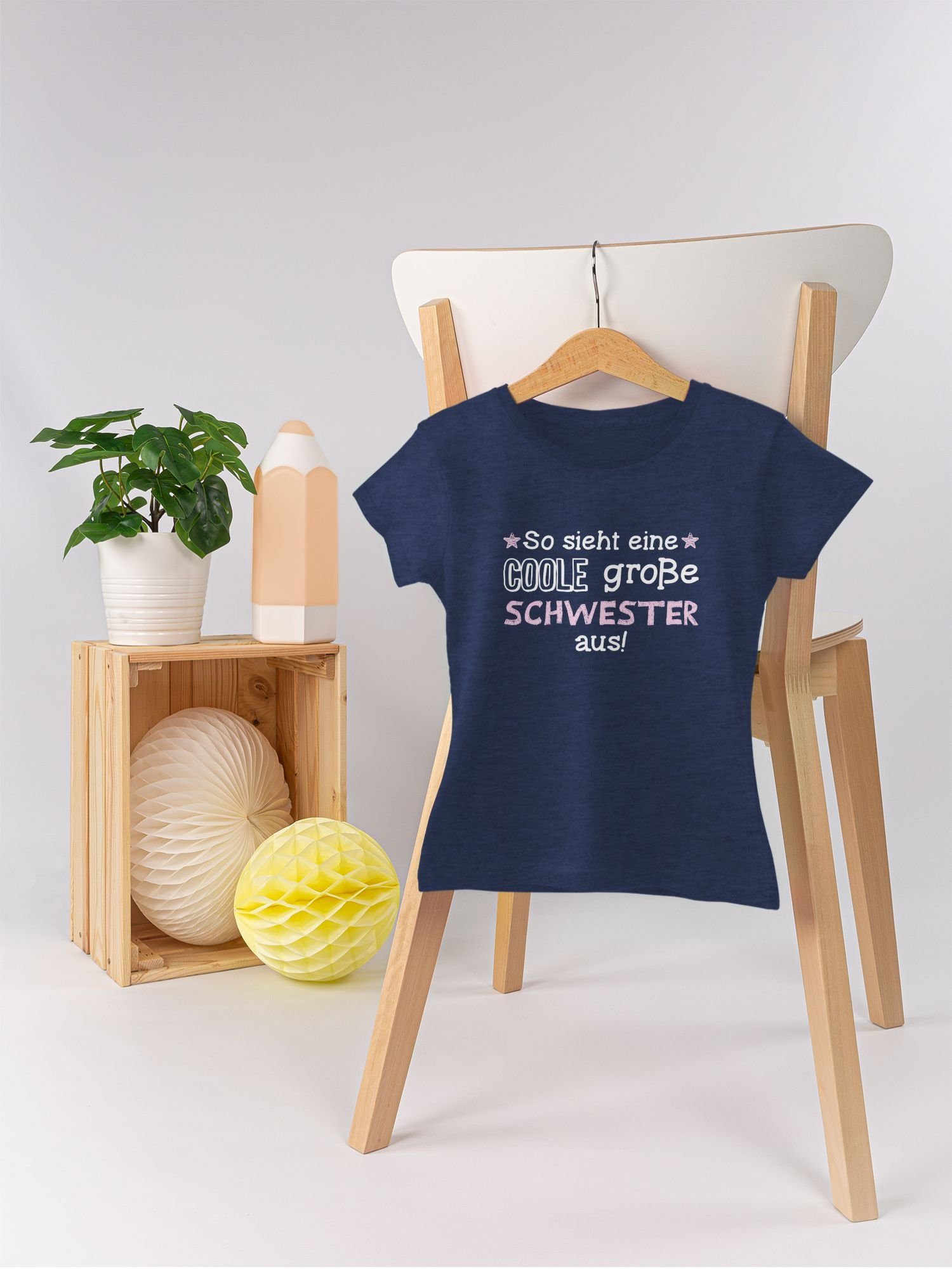 T-Shirt So sieht eine coole große Schwester aus weiß/rosa