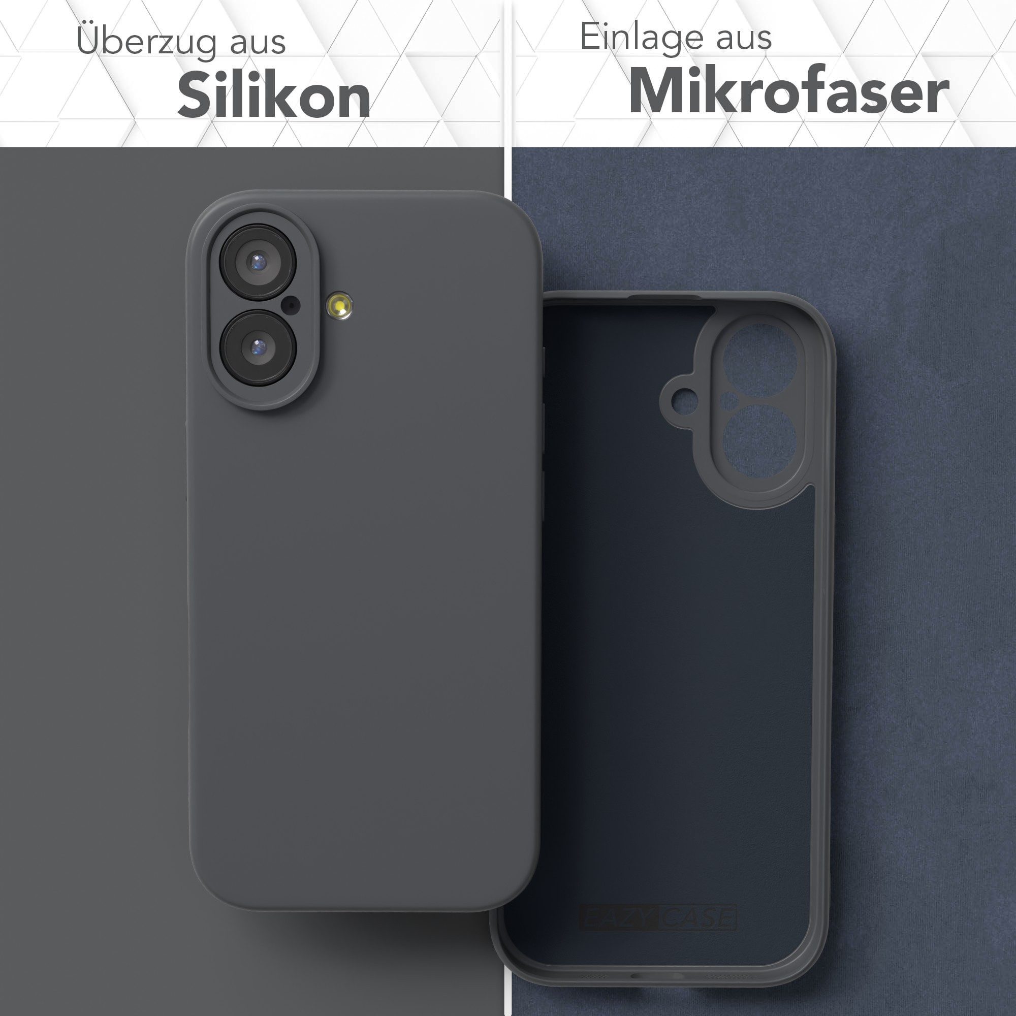 EAZY CASE Handyhülle für Apple iPhone 17 Hülle Silikon 6,3 Zoll, Hülle mit Kameraschutz Handycase Soft Smart Slimcover matt Dunkelgrau – Bild 3 von 5
