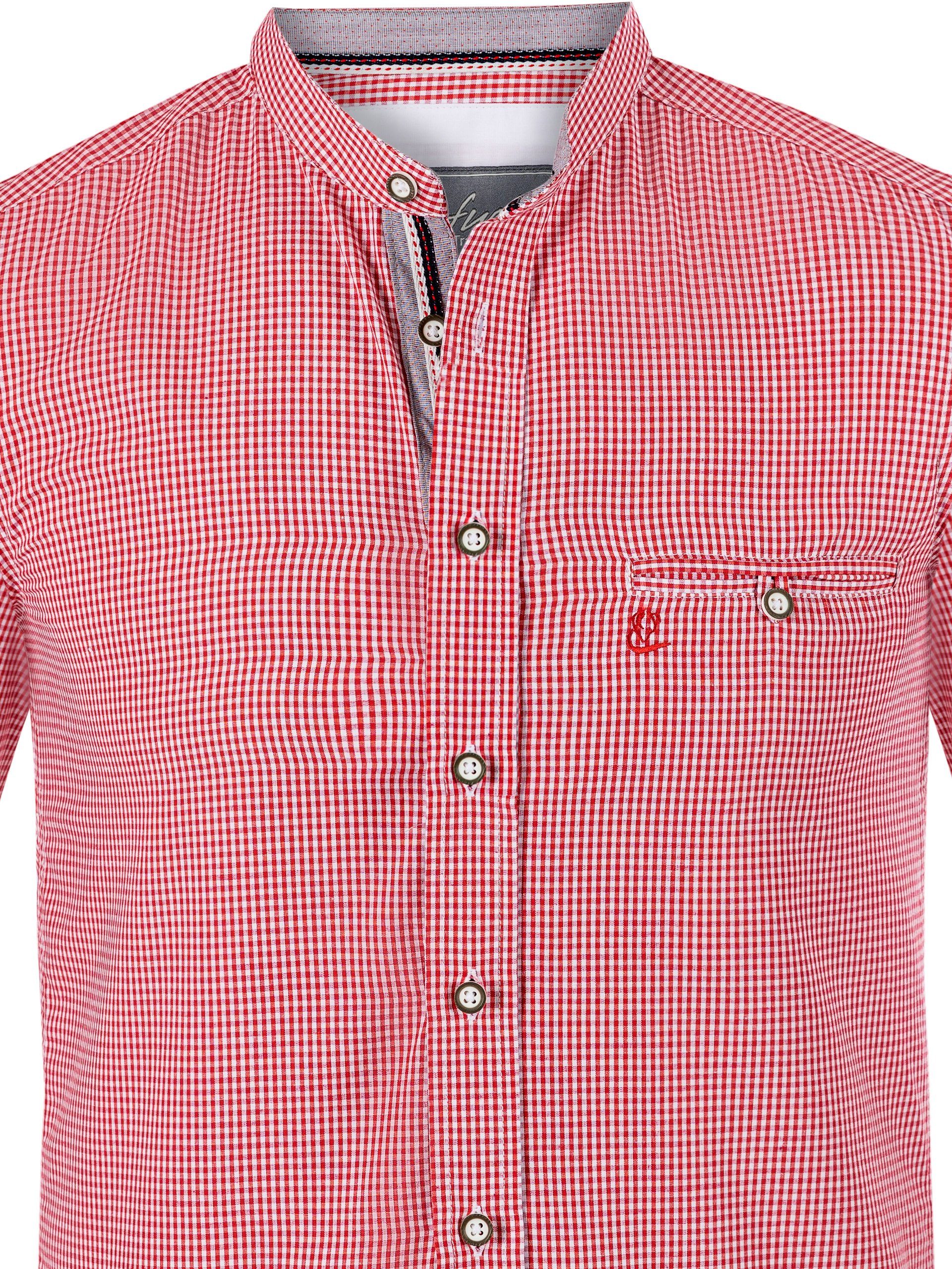 FUCHS Trachtenhemd Hemd Georg rot mit Stehkragen günstig online kaufen
