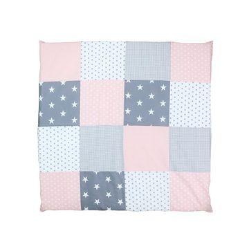 Kinderbettwäsche Babybettwäsche 2-teilig Rosa Grau (Made in EU), ULLENBOOM ®, Mit Deckenbezug (80x80 cm) & Kissenbezug (35x40 cm), aus 100% Baumwolle