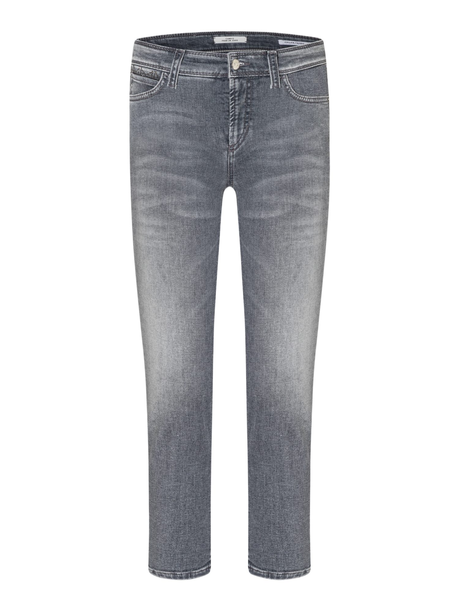 Cambio Stretch-Hose grau, Casual, Baumwolle, Unifarben, Slim Fit, Mittel