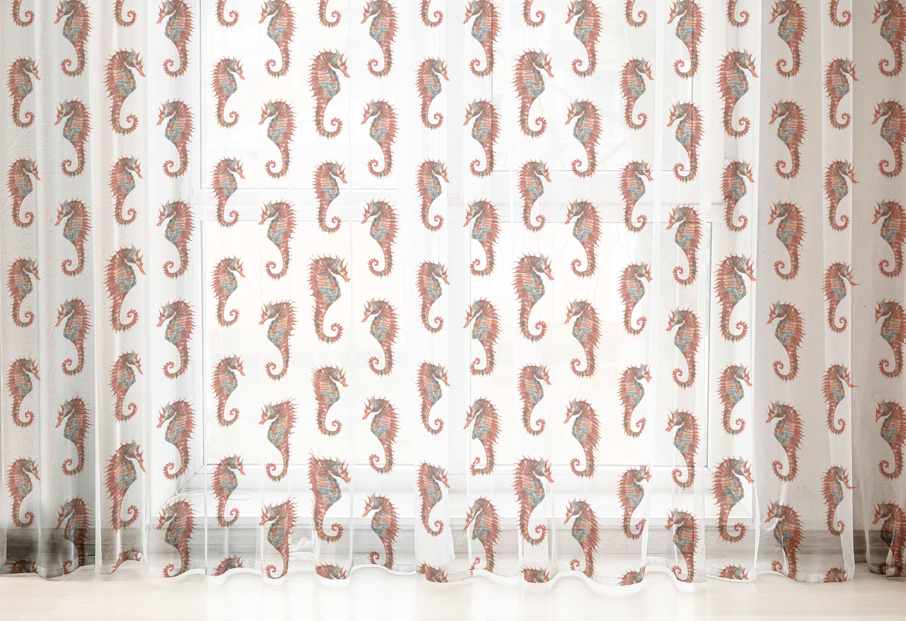 Seahorse Party Muster Abakuhaus, in Drapierung Panels, für Aquarellen Gardine Hochzeit 2 schiere den
