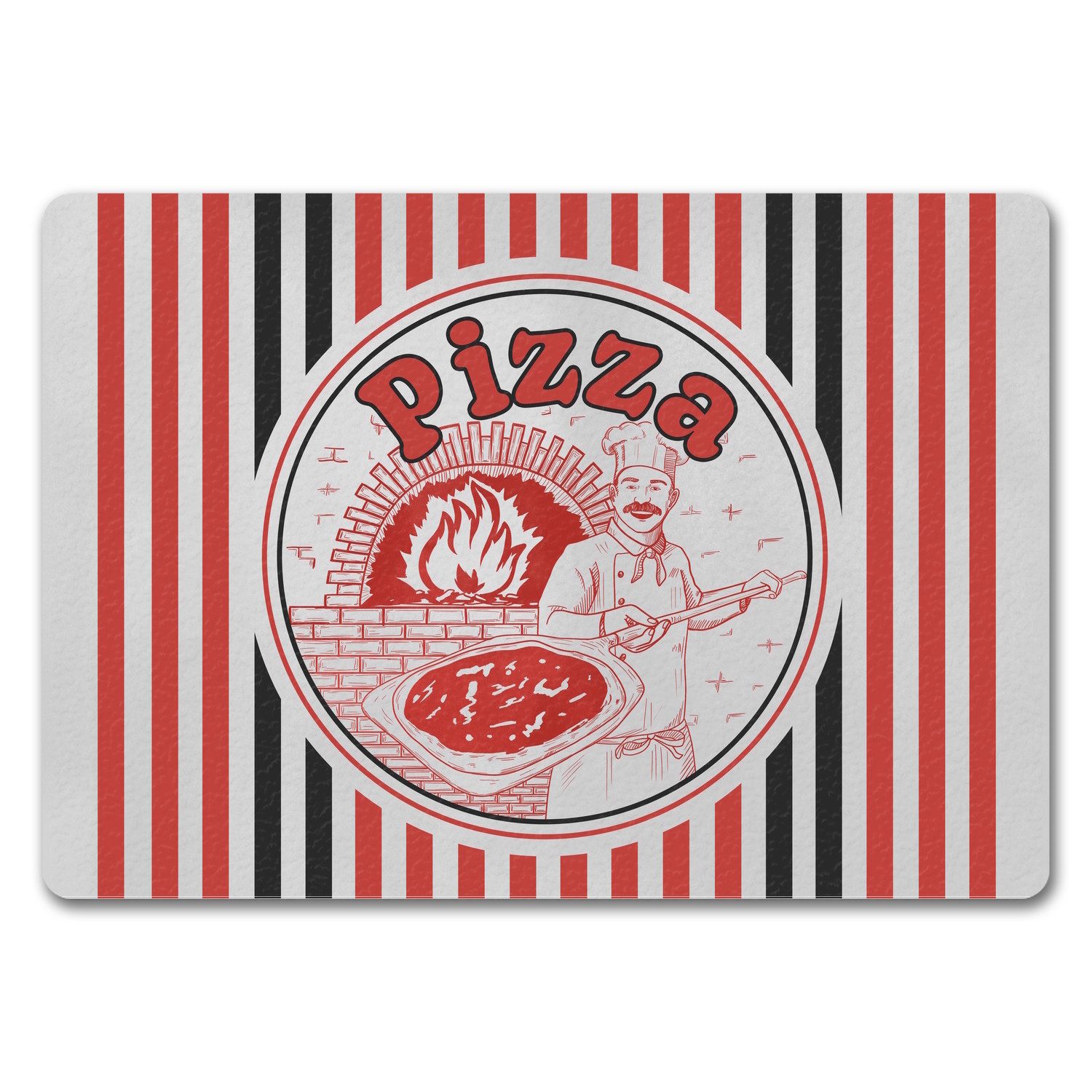 Fußmatte Pizzakarton Fußmatte in 35x50 cm ohne Rand für Pizzafans