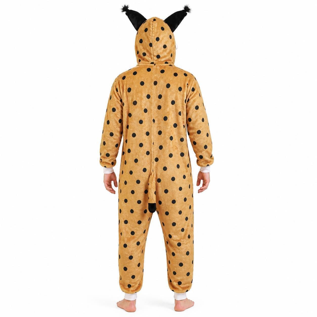 Corimori Partyanzug Flauschiges Luchs-Kostüm für Erwachsene, Karneval Kostüm Onesie für, Jumpsuit, Pyjama, Fasching, Kigurumi, Tierkostüme, Luchs Silas