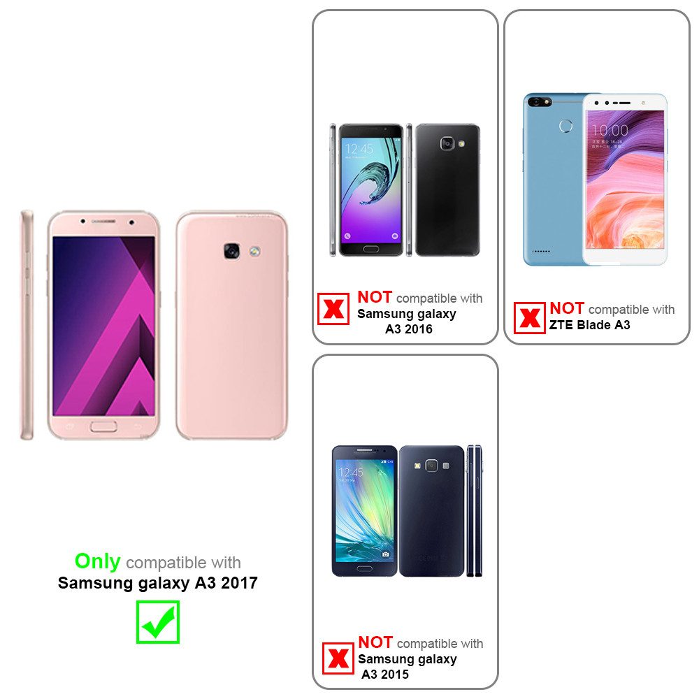 Cadorabo Handyhülle für Samsung Galaxy A3 2017 Hülle Samsung Galaxy A3 2017, Handy Schutzhülle, Klappbare Hülle, Kunstleder mit Magnetverschluss