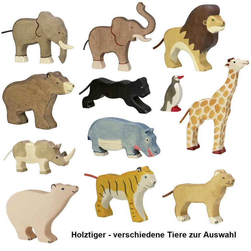 Holztiger Spielfigur handgearbeitete Safari - Wildtiere • Ahorn & Buchenholz, (1-tlg)