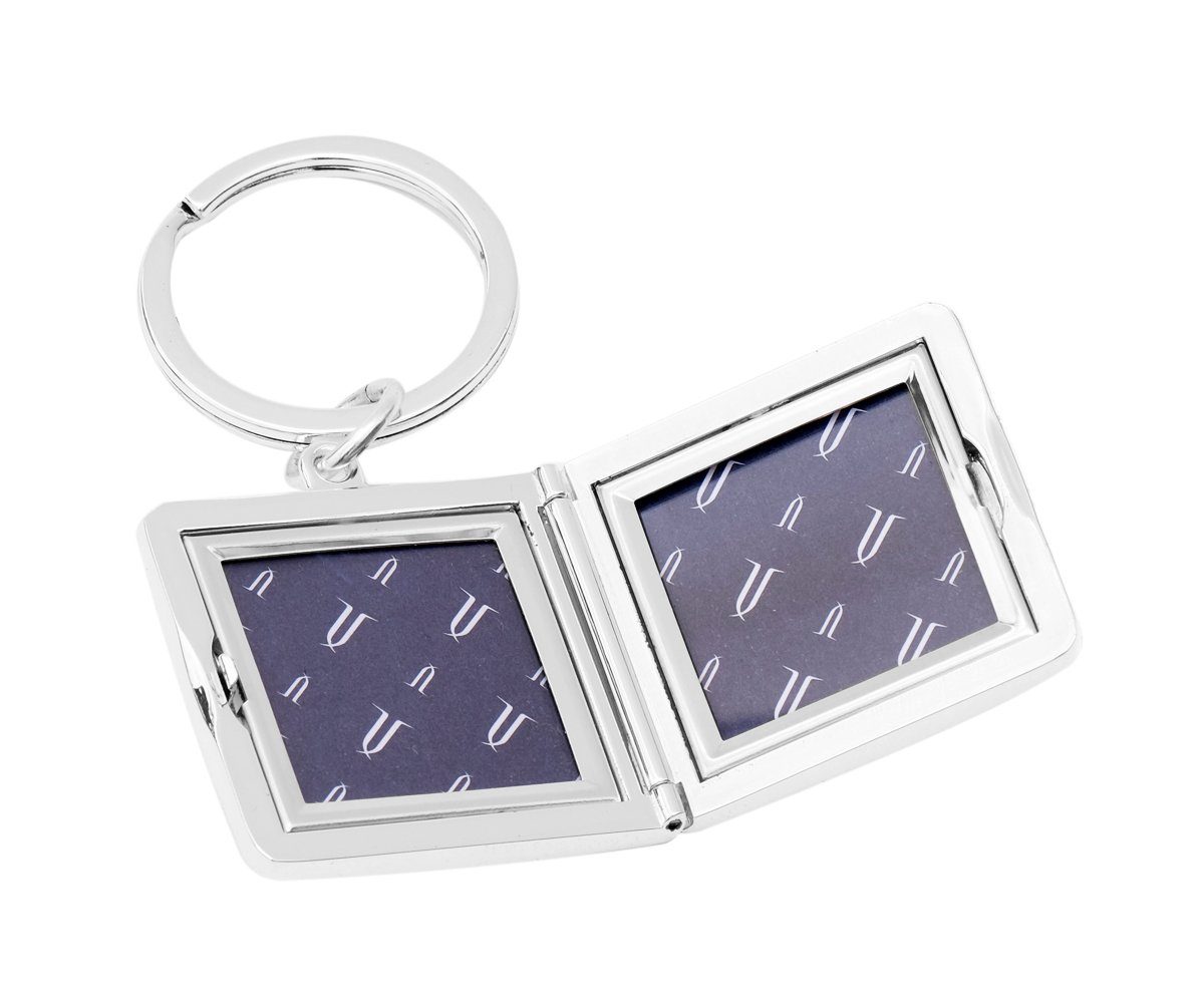 Brillibrum Schlüsselanhänger Medaillon versilbert zum Aufklappen 2 Fotos Schlüsselanhänger